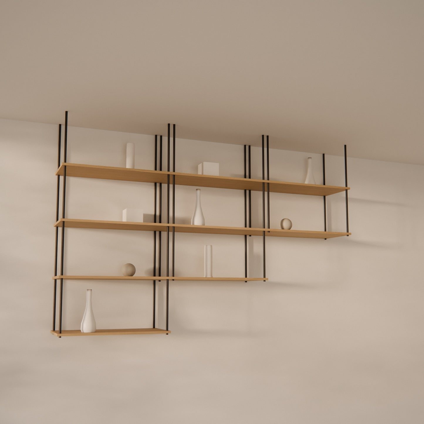 oak-ceiling-shelf-225x147cm-staggered-left -- Raumansicht