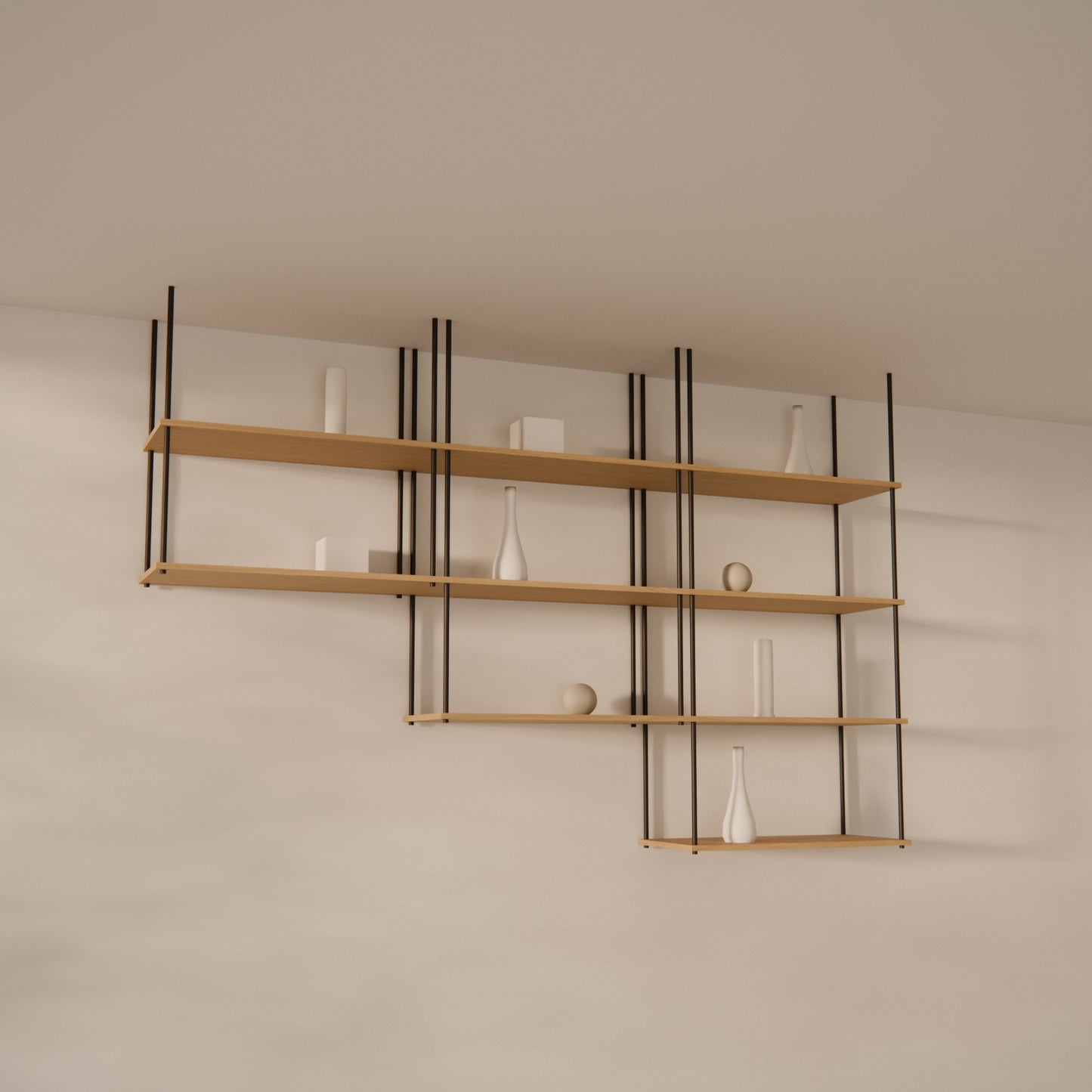 oak-ceiling-shelf-225x147cm-staggered-right -- Raumansicht