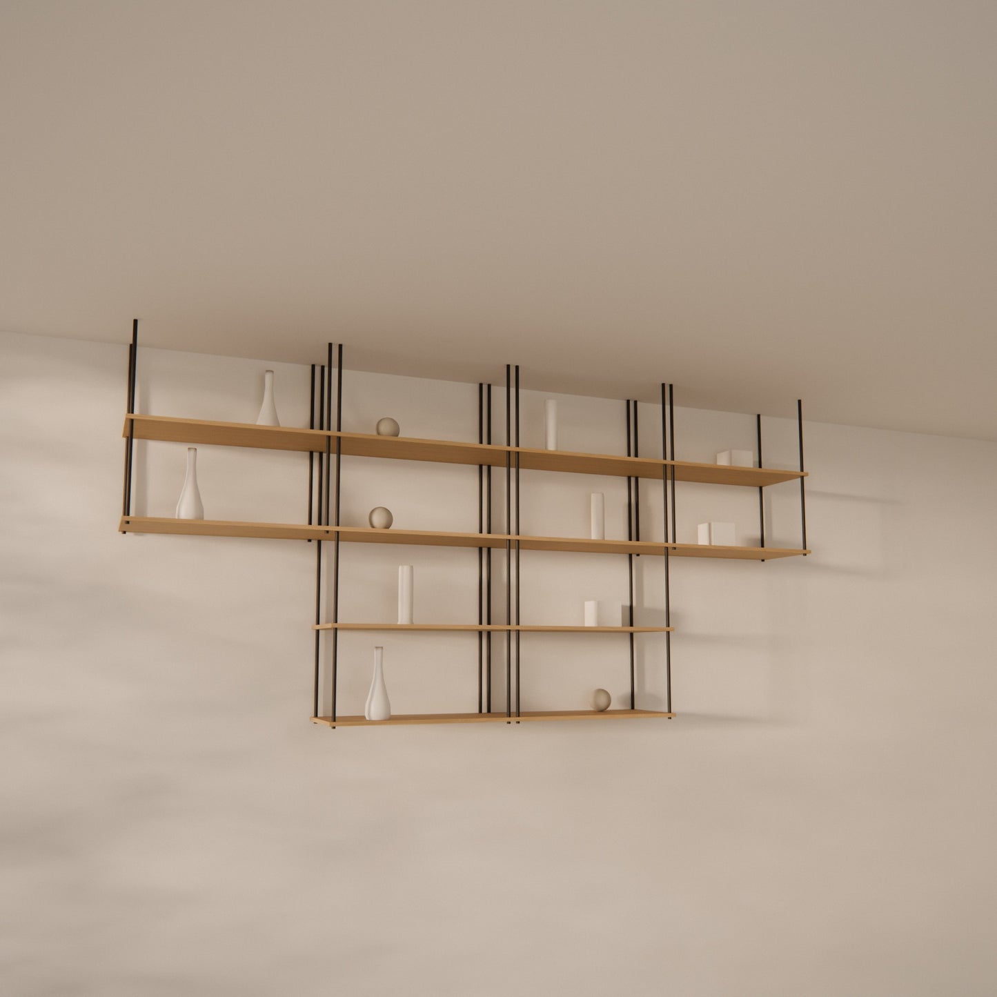 oak-ceiling-shelf-300x147cm-mixed-drops -- Raumansicht