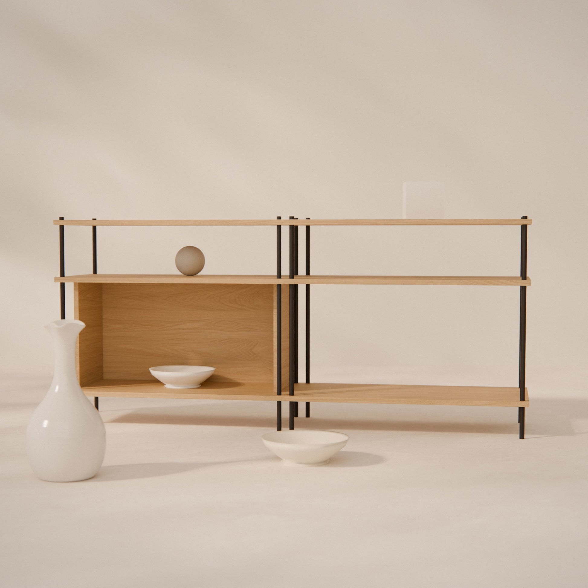 oak-lowboard-150cm-alternating-boxes -- Raumansicht