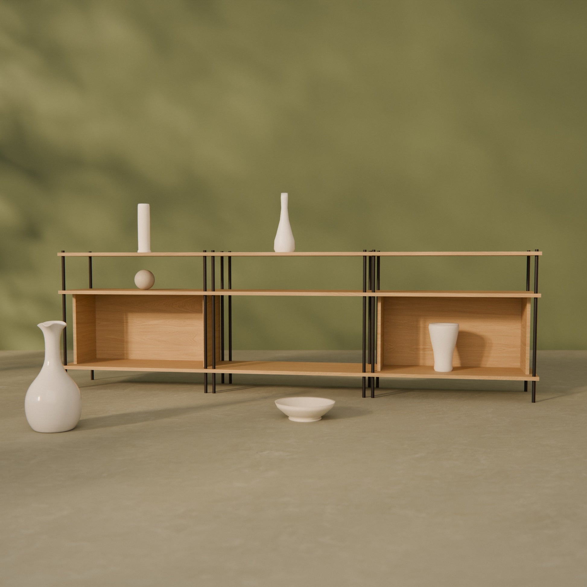 oak-lowboard-225cm-two-side-boxes -- Raumansicht