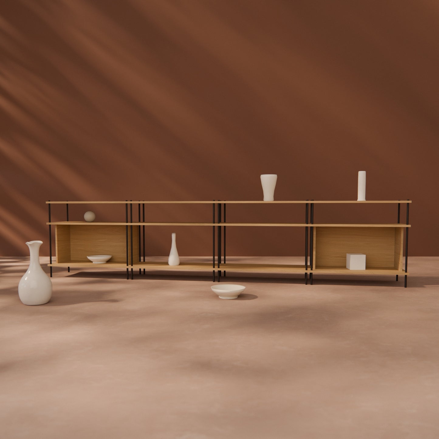 oak-lowboard-300cm-two-side-boxes -- Raumansicht