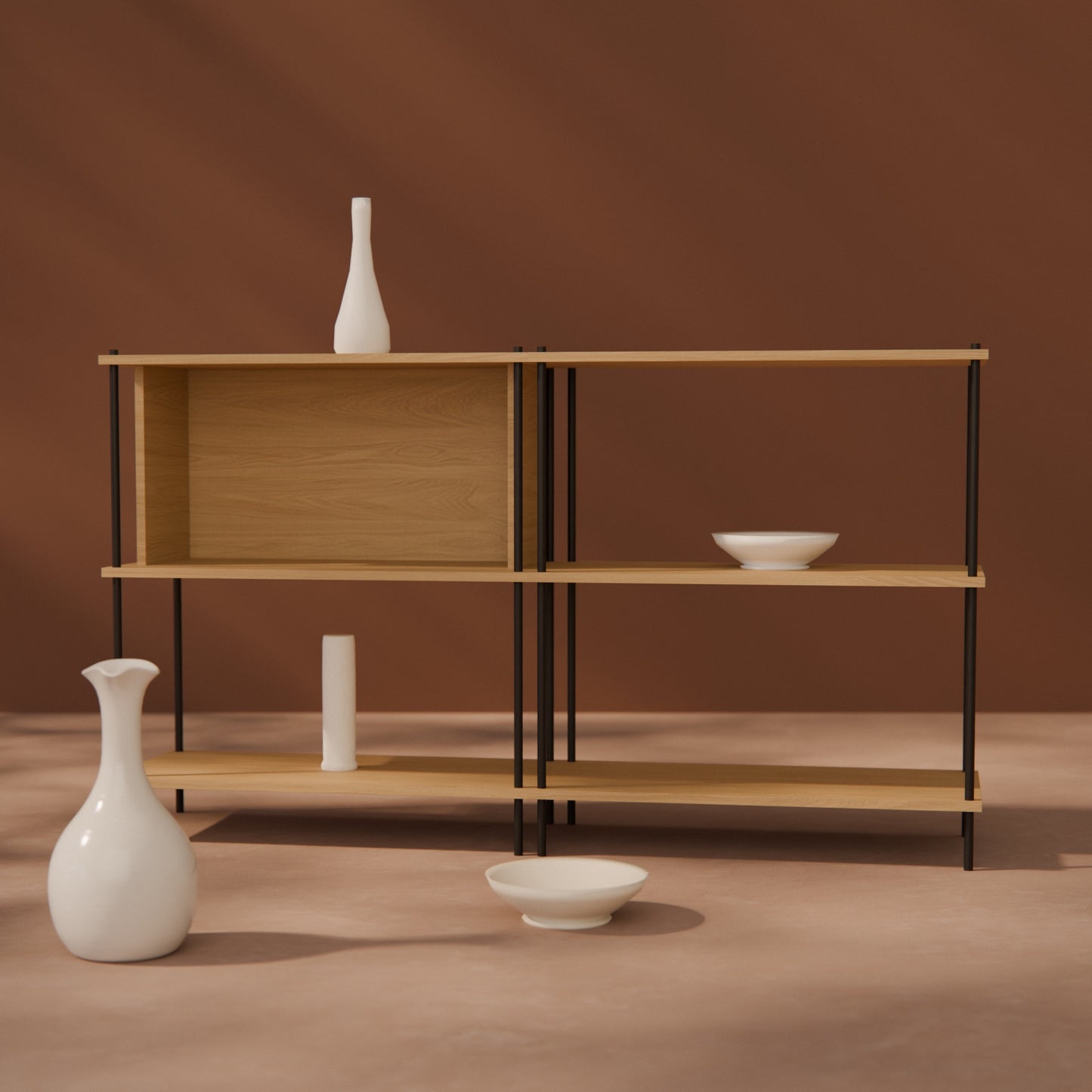 oak-sideboard-150cm-alternating-boxes -- Raumansicht