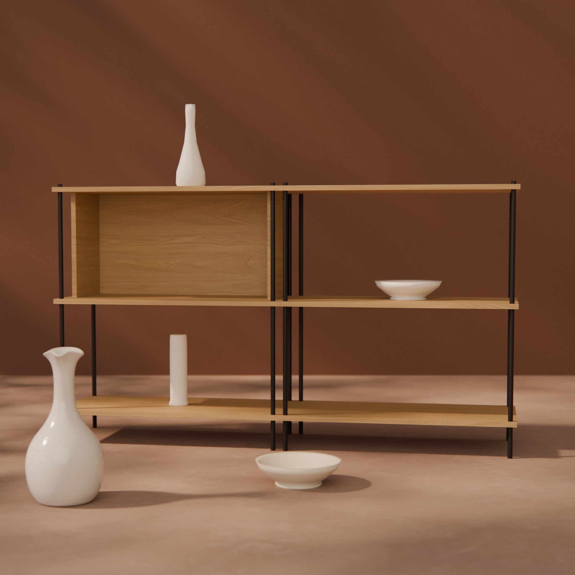 oak-sideboard-150cm-alternating-boxes -- Raumansicht