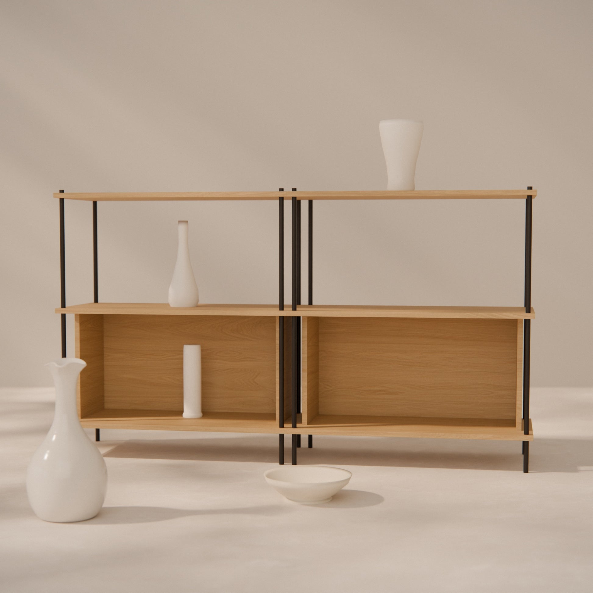 oak-sideboard-150cm-two-closed-boxes -- Raumansicht