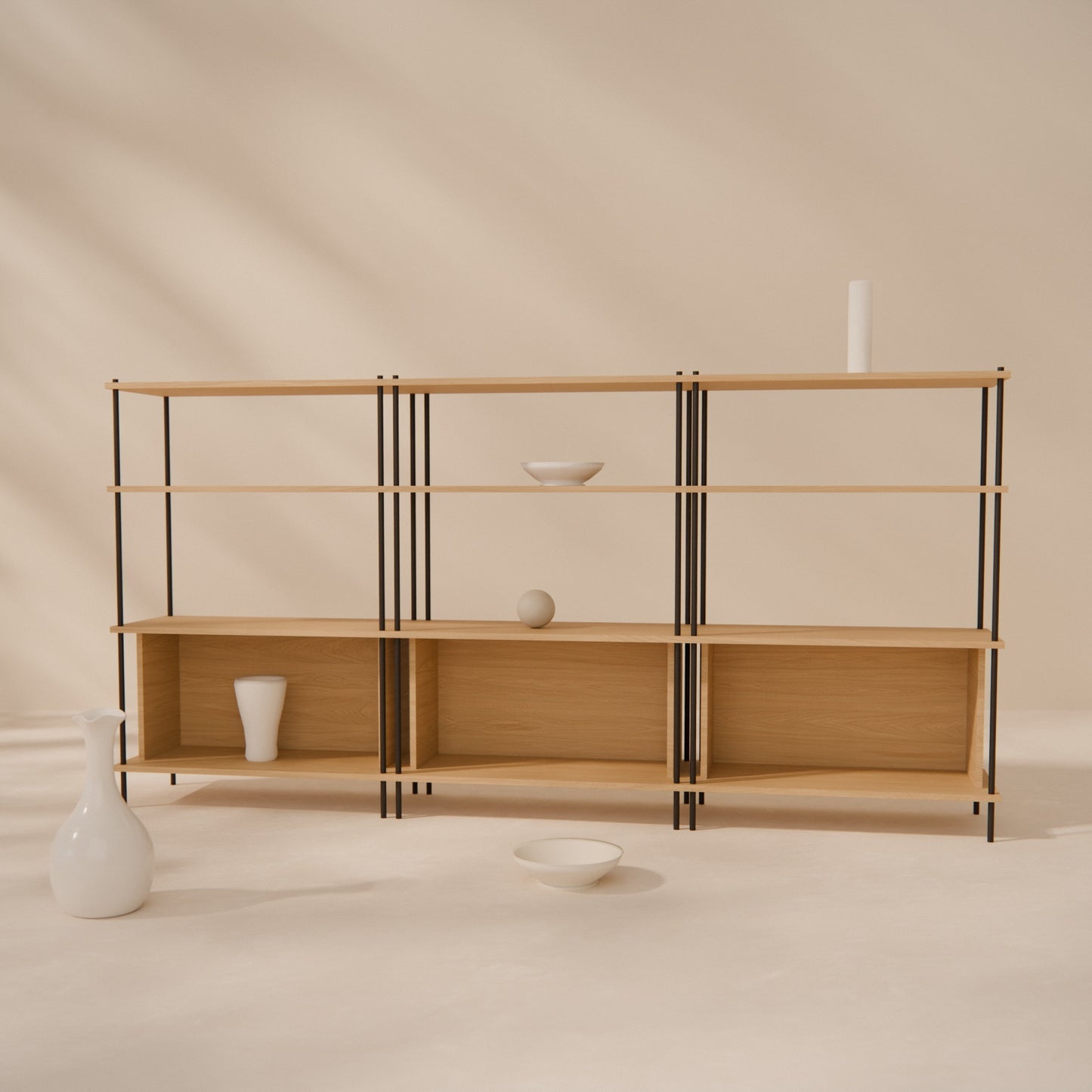 oak-sideboard-225x112cm-three-closed-boxes -- Raumansicht