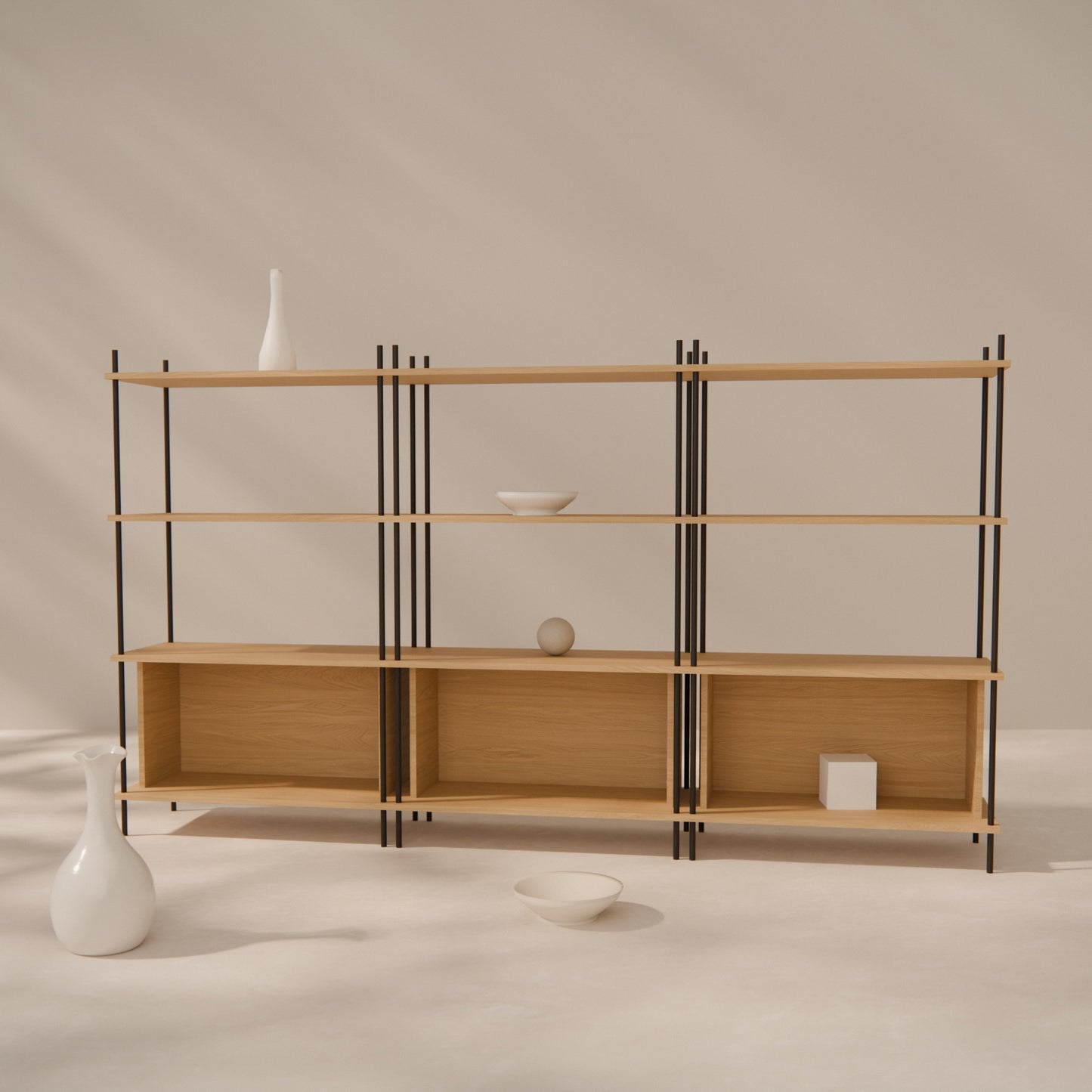 oak-sideboard-225x127cm-three-closed-boxes -- Raumansicht