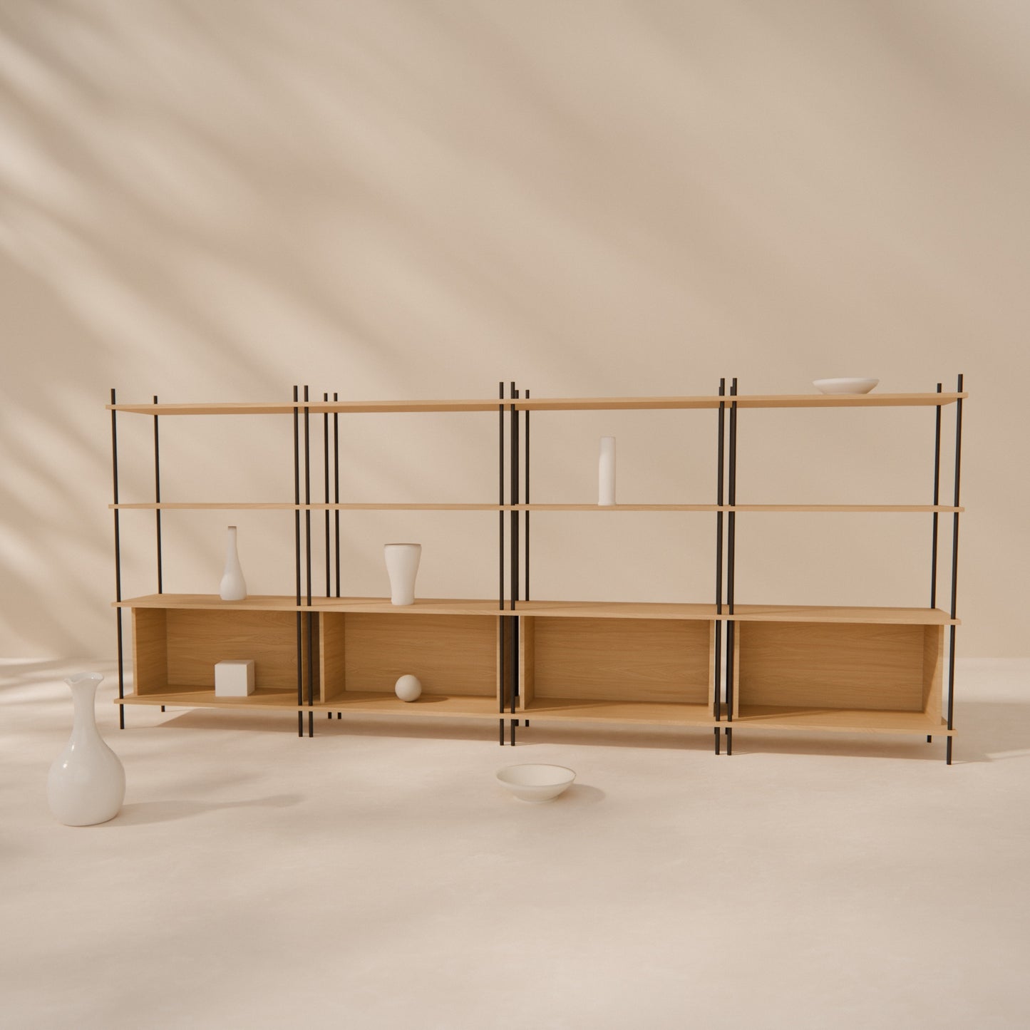 oak-sideboard-300x127cm-four-closed-boxes -- Raumansicht