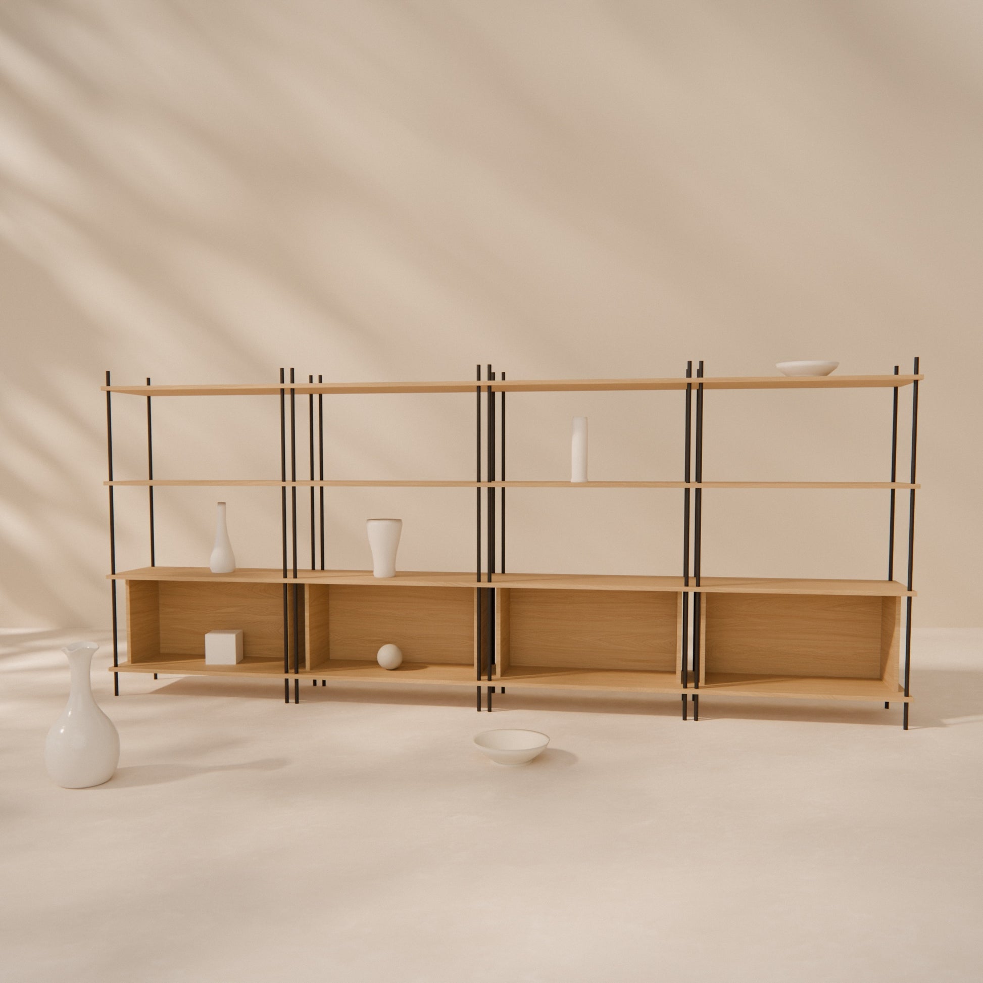 oak-sideboard-300x127cm-four-closed-boxes -- Raumansicht