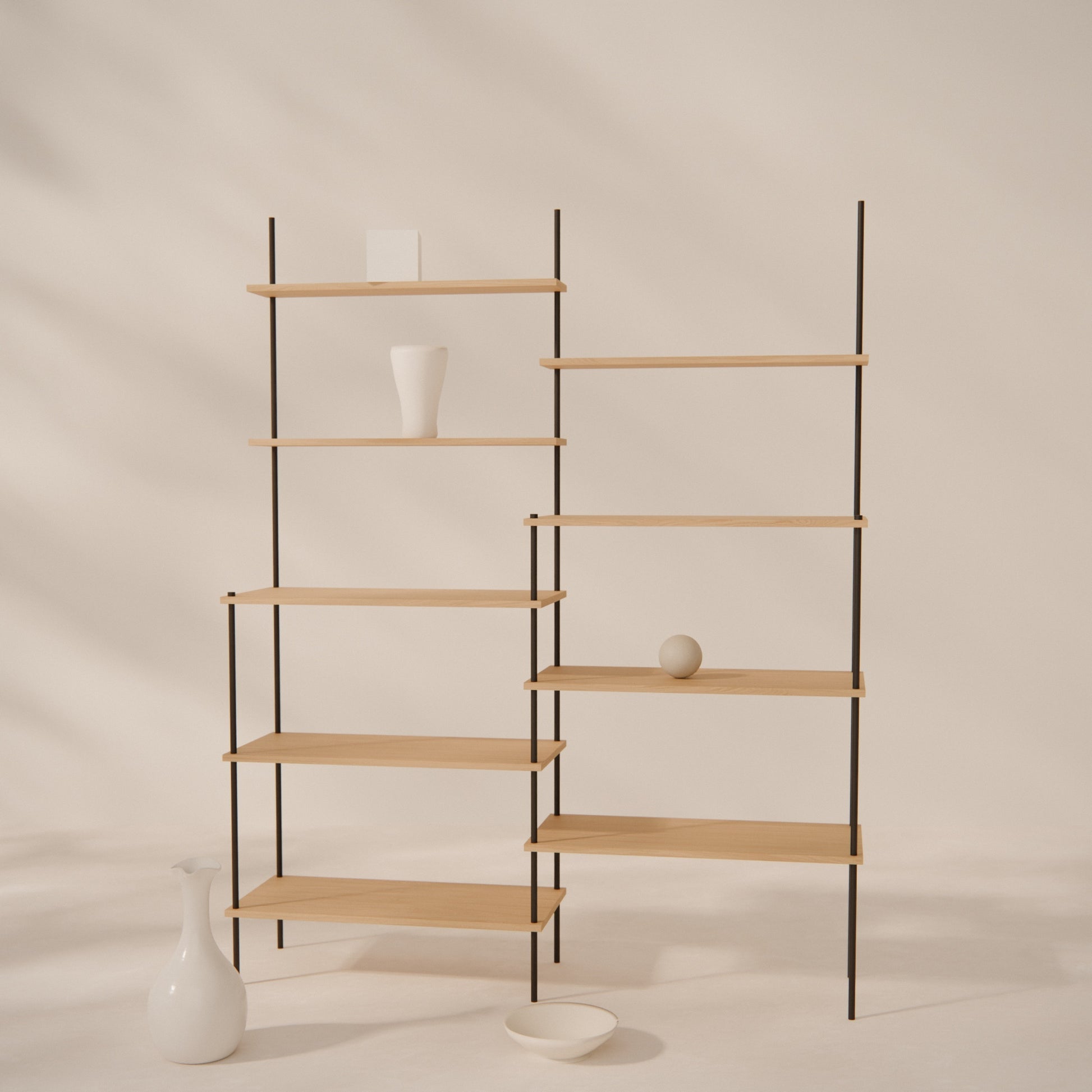 oak-tiered-shelf-146x182cm-shift -- Raumansicht