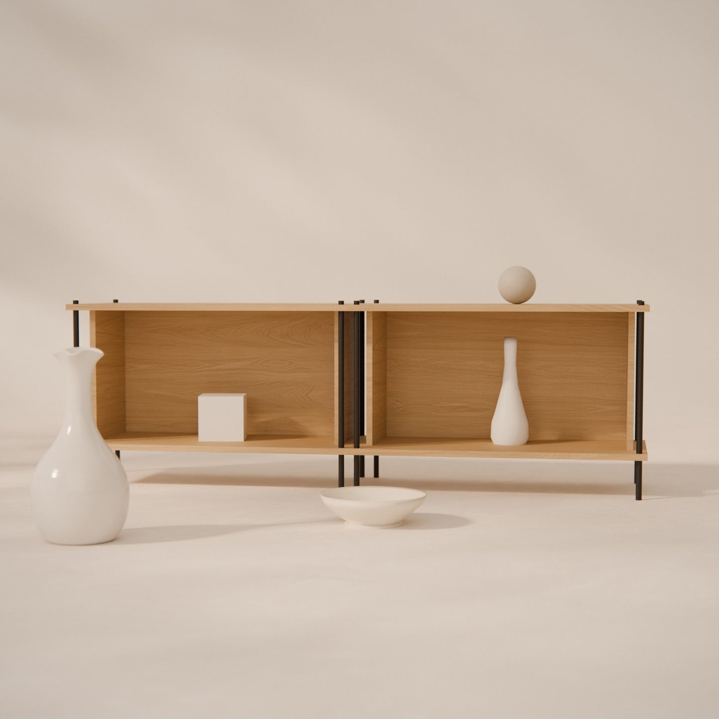oak-tv-unit-150cm-two-closed-boxes -- Raumansicht