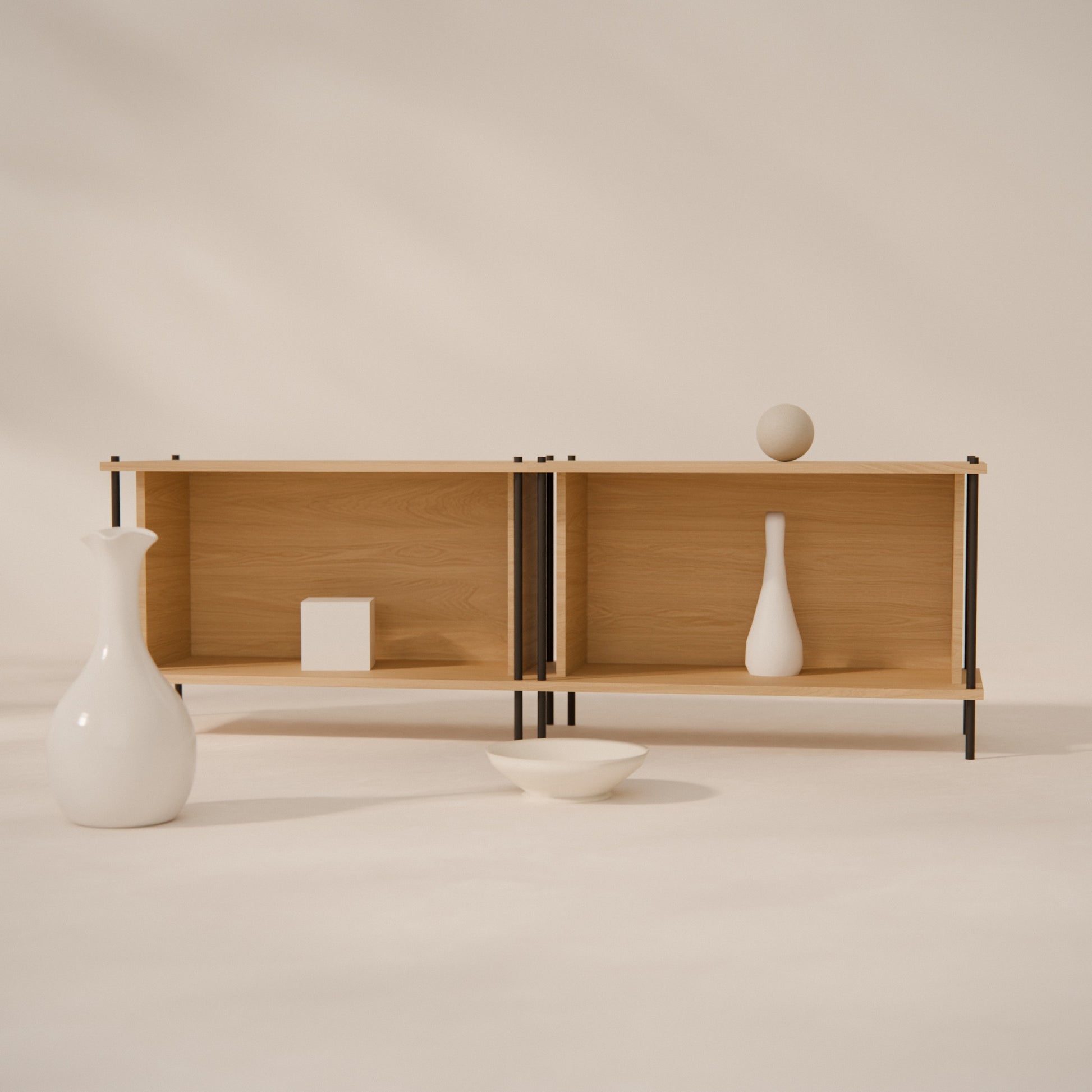 oak-tv-unit-150cm-two-closed-boxes -- Raumansicht