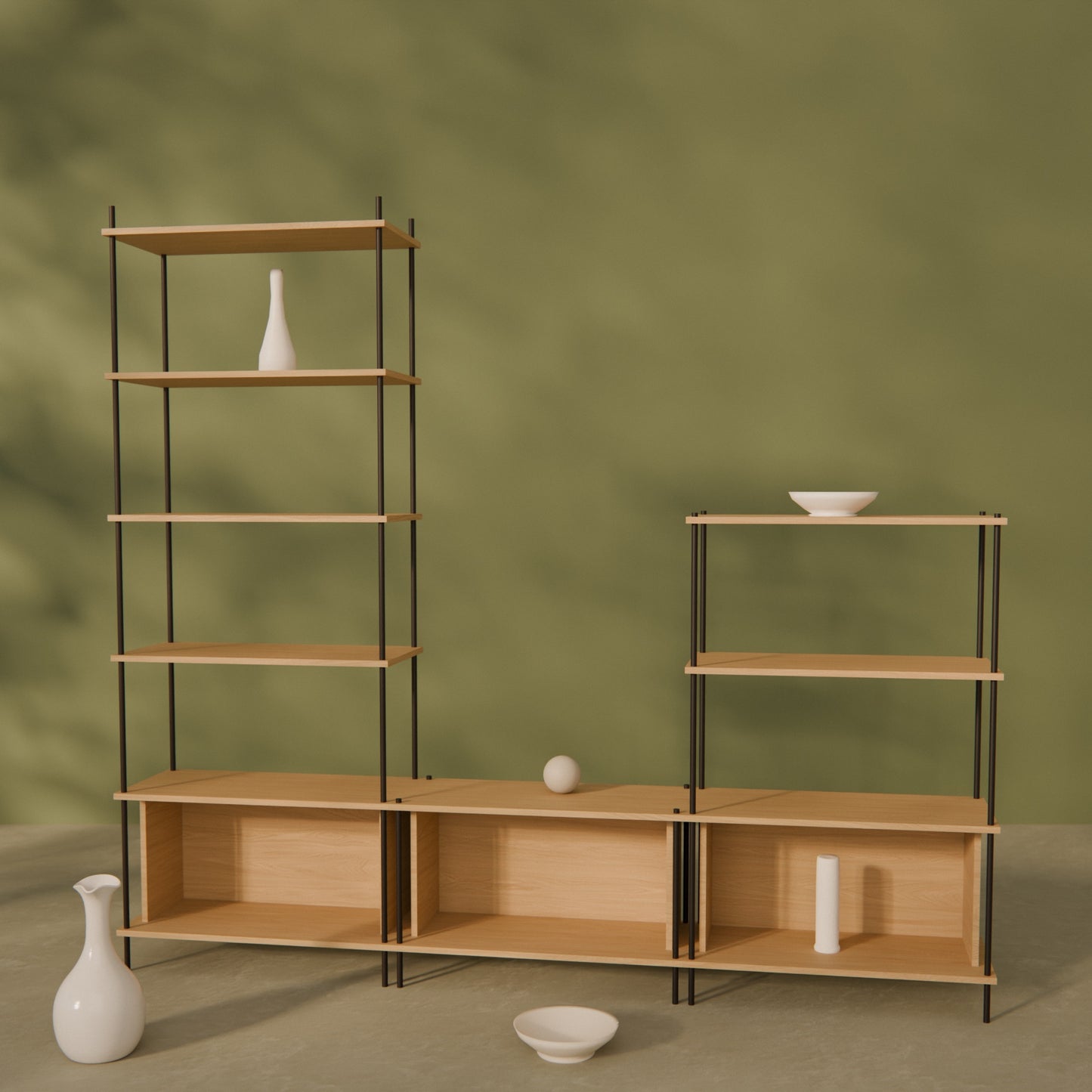 oak-wall-unit-225x201cm-with-left-tower -- Raumansicht