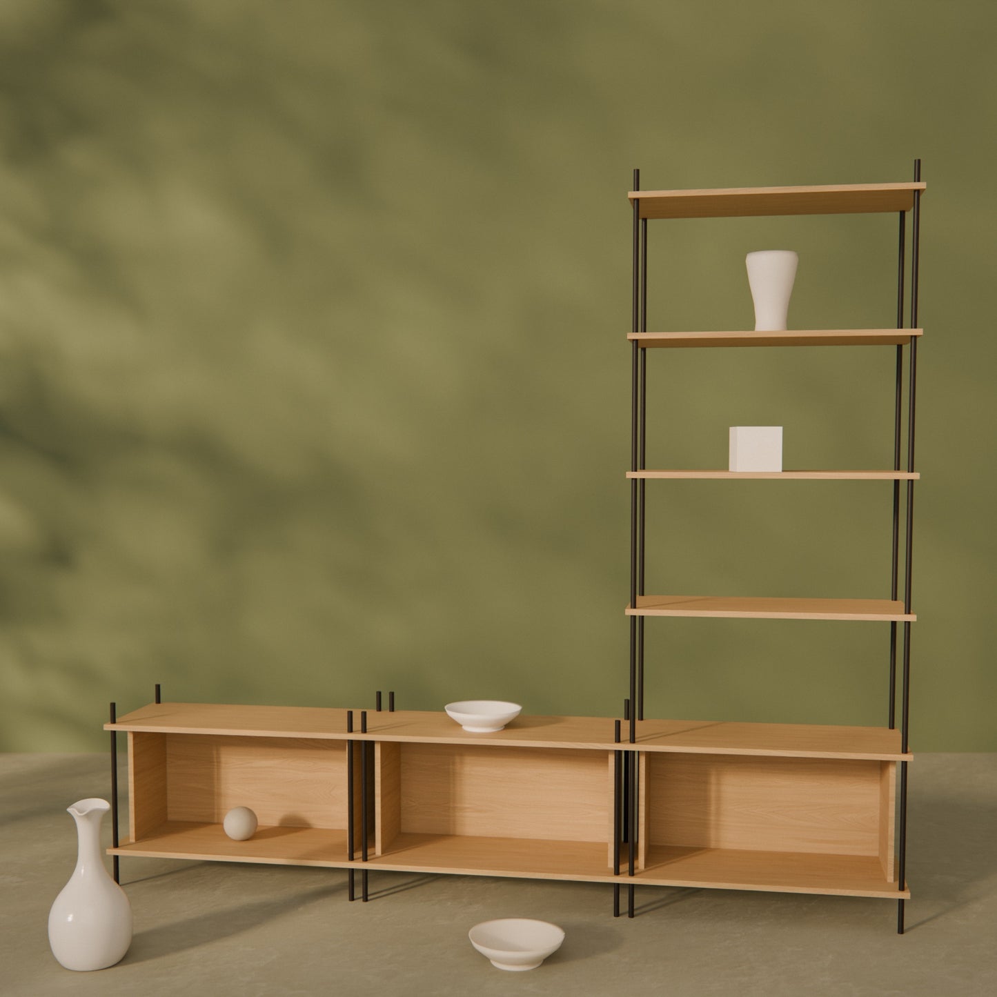 oak-wall-unit-225x201cm-with-right-tower -- Raumansicht