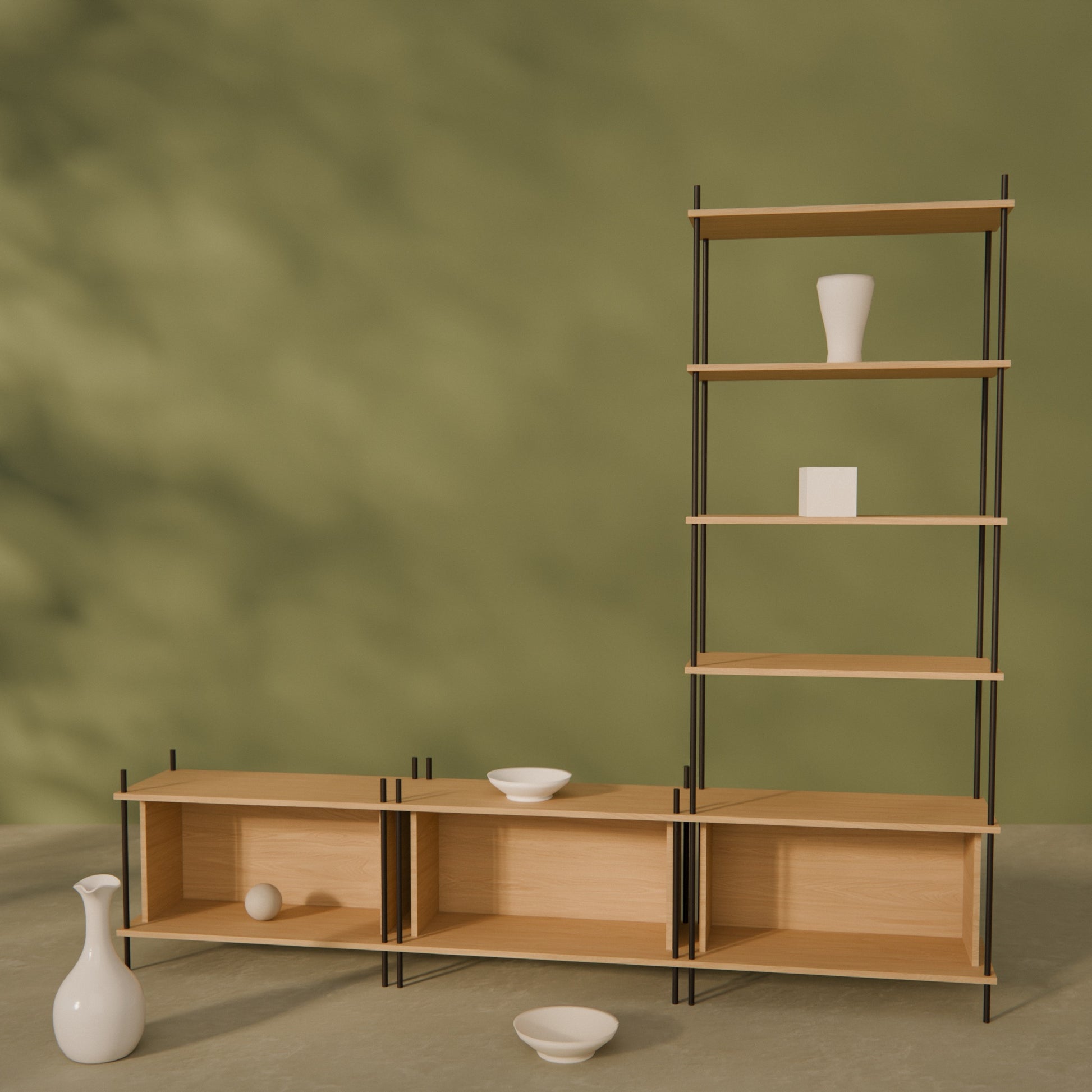 oak-wall-unit-225x201cm-with-right-tower -- Raumansicht