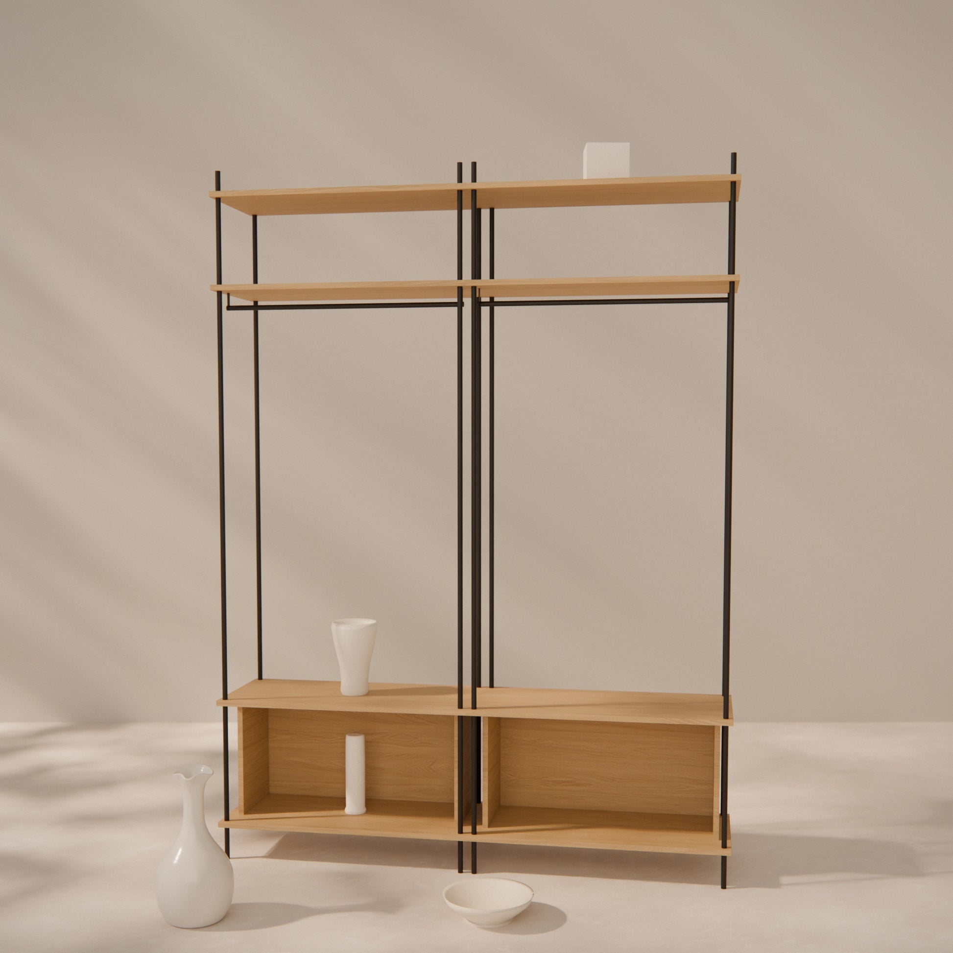oak-wardrobe-150x202cm-two-closed-boxes -- Raumansicht