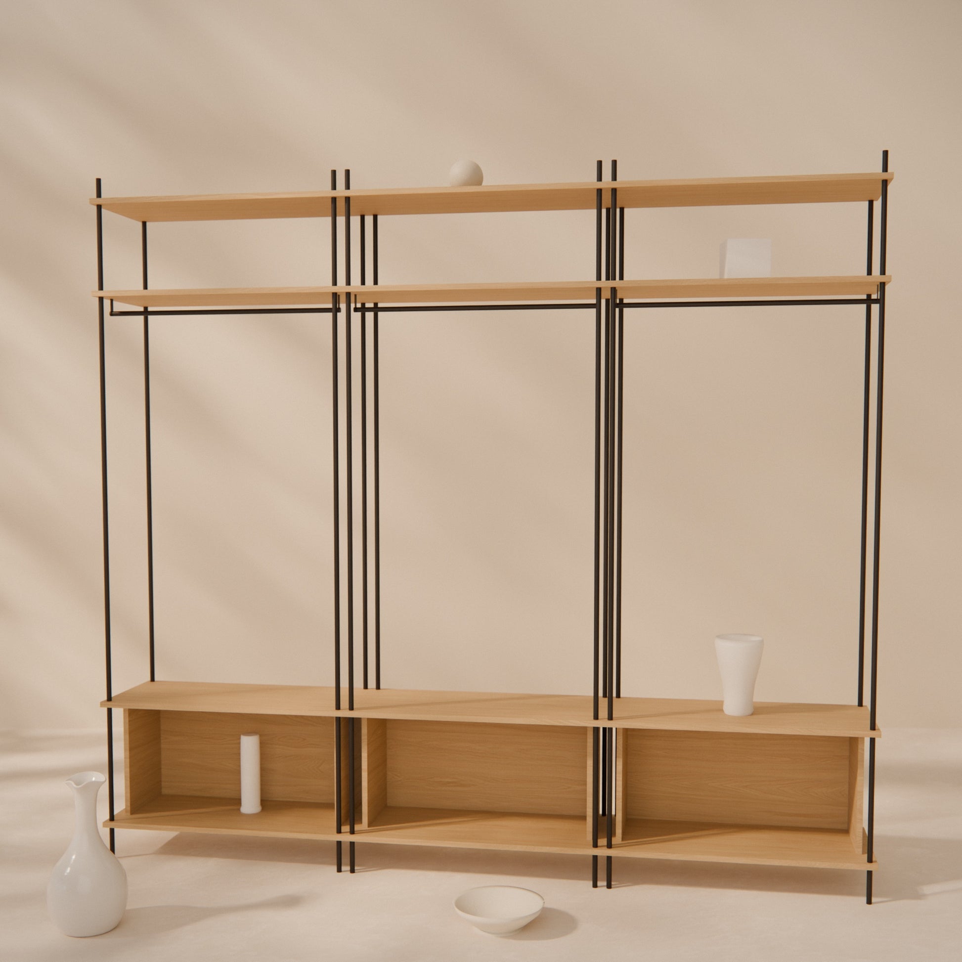 oak-wardrobe-225x202cm-three-closed-boxes -- Raumansicht
