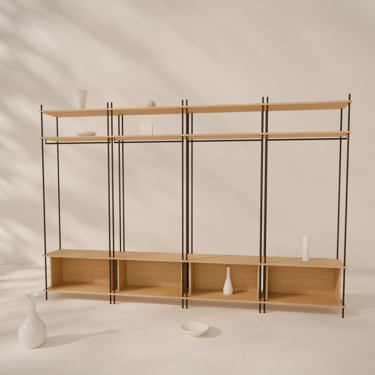 oak-wardrobe-300x202cm-four-closed-boxes -- Raumansicht