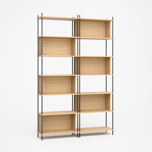large-oak-bookshelf-150x237cm-chess-design -- Studioansicht