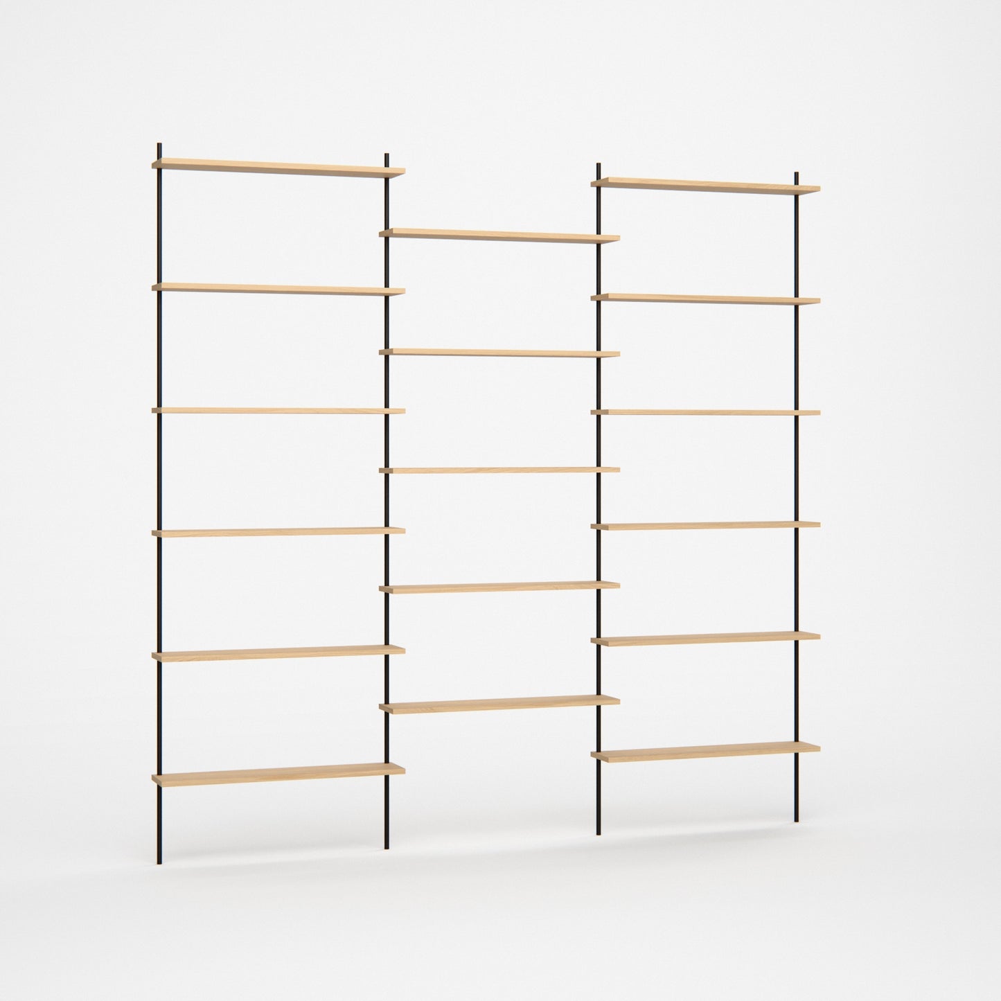 large-oak-wall-shelf-217-cm-triple-offset-h1m2h1 -- Studioansicht