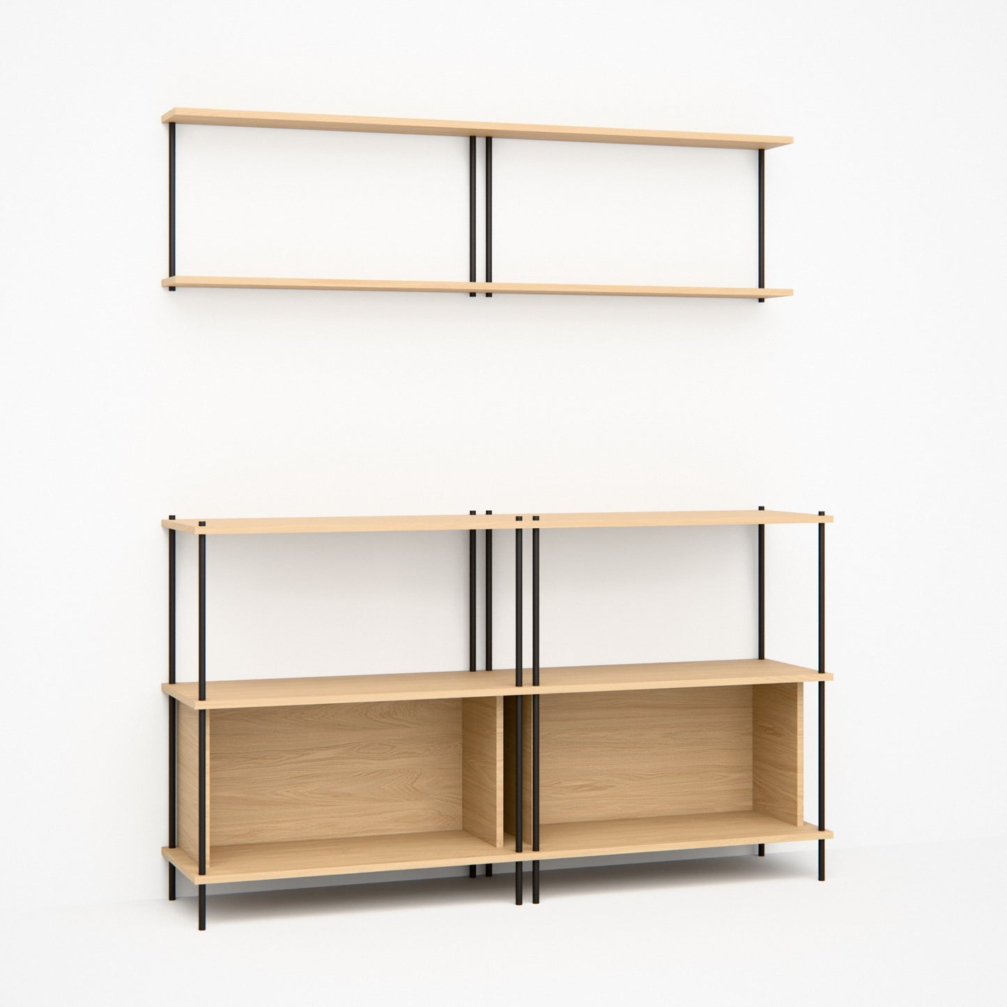 oak-buffet-combo-150cm-sideboard-wall-shelf -- Studioansicht