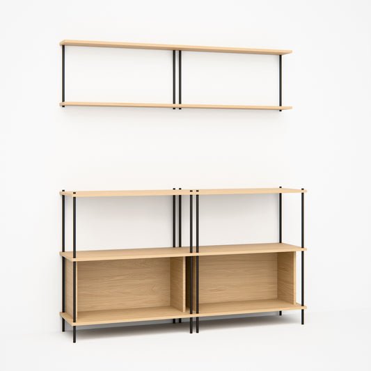 oak-buffet-combo-150cm-sideboard-wall-shelf -- Studioansicht