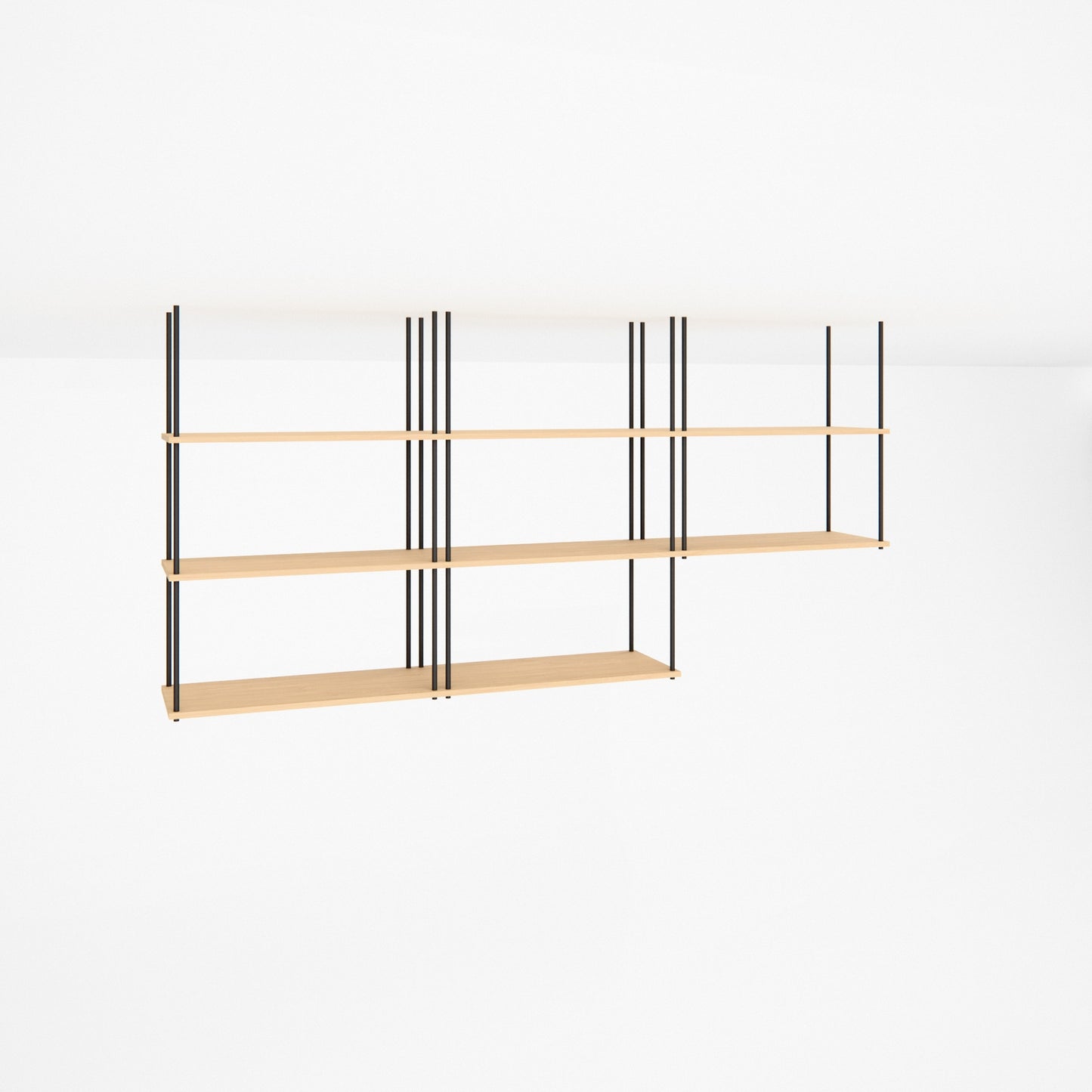 oak-ceiling-shelf-225x111cm-mixed-drops -- Studioansicht