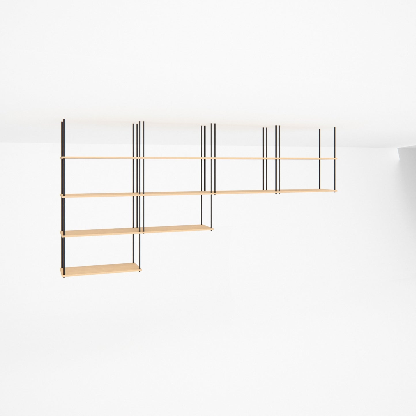 oak-ceiling-shelf-300x147cm-staggered-left -- Studioansicht