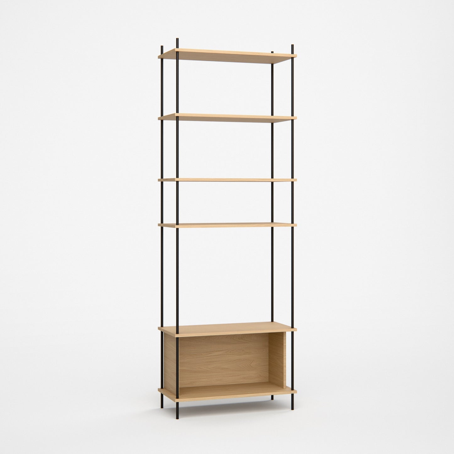 oak-display-shelf-216-cm-standing-h2-bundle -- Studioansicht
