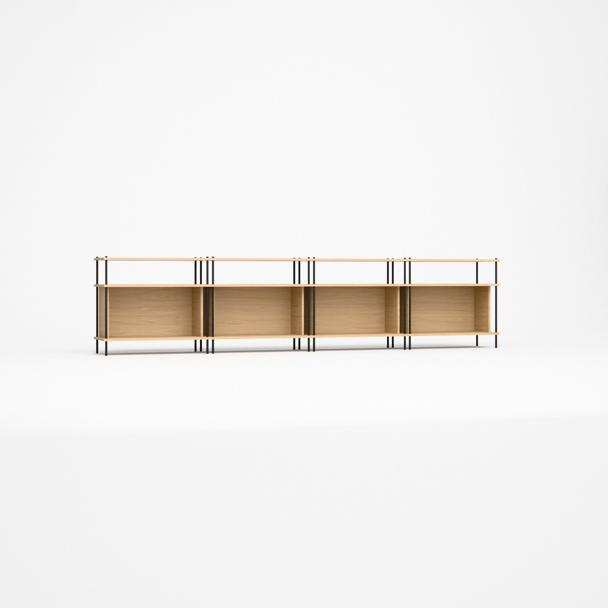 oak-lowboard-300cm-four-closed-boxes -- Studioansicht