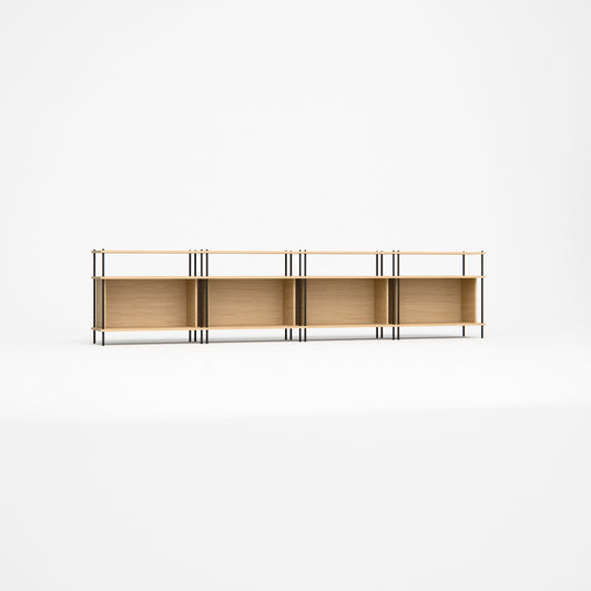 oak-lowboard-300cm-four-closed-boxes -- Studioansicht