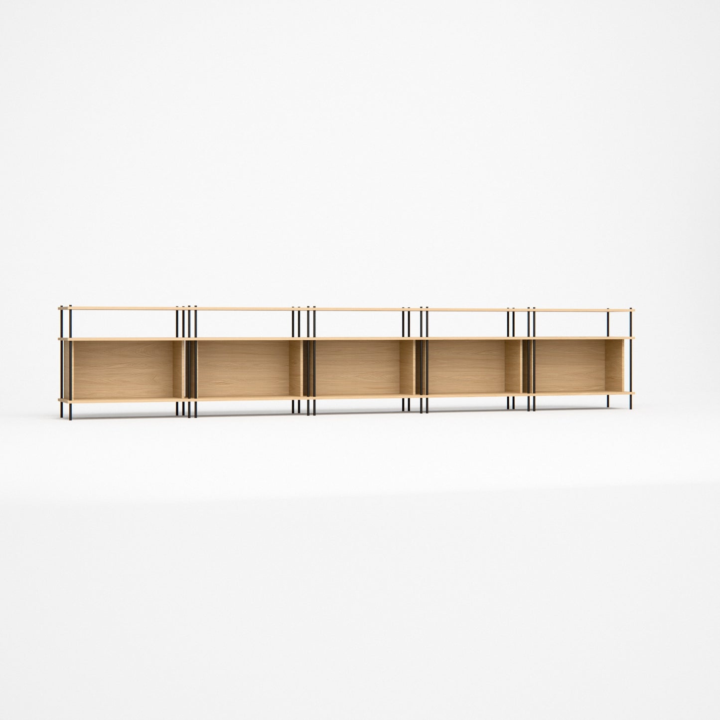 oak-lowboard-375cm-five-closed-boxes -- Studioansicht
