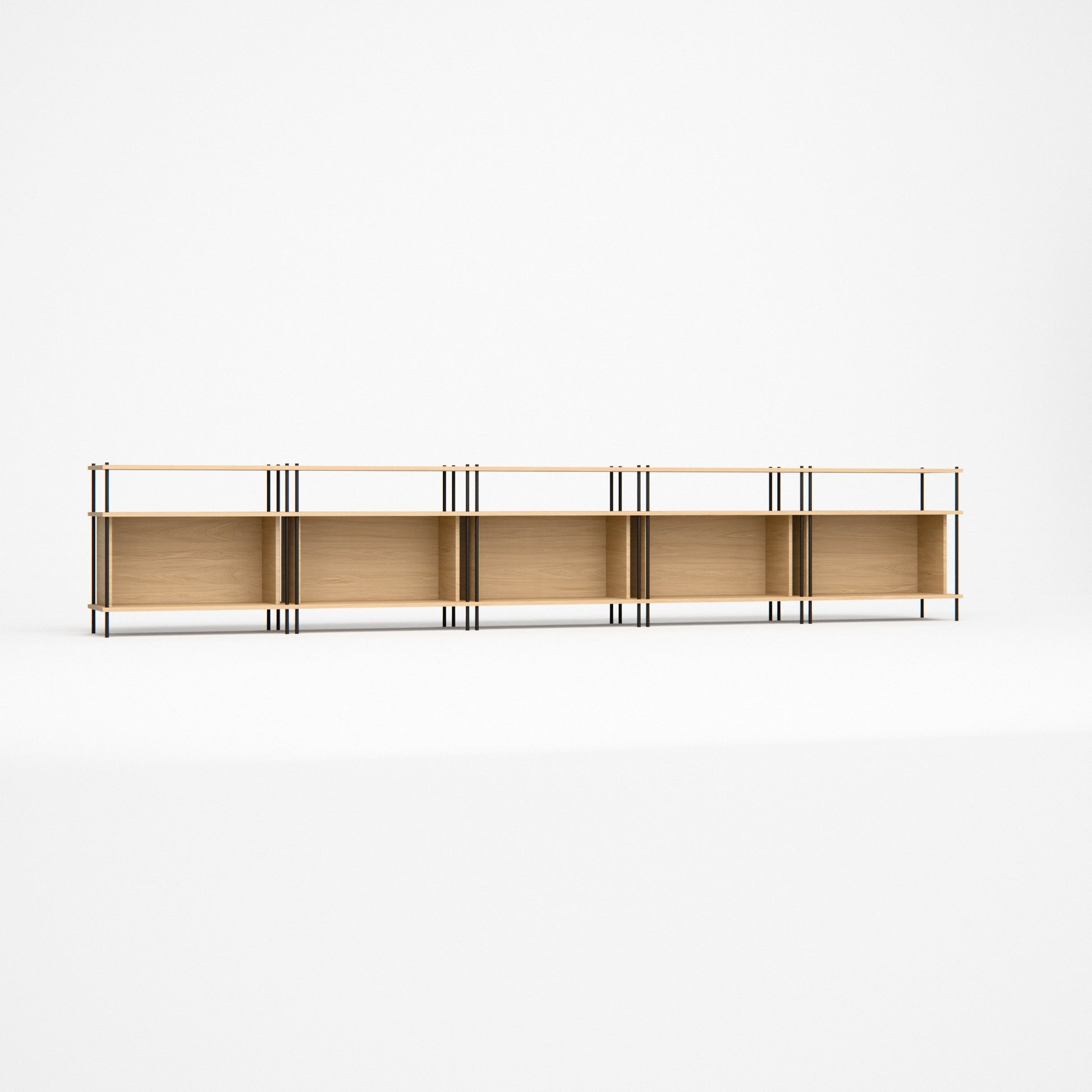 oak-lowboard-375cm-five-closed-boxes -- Studioansicht