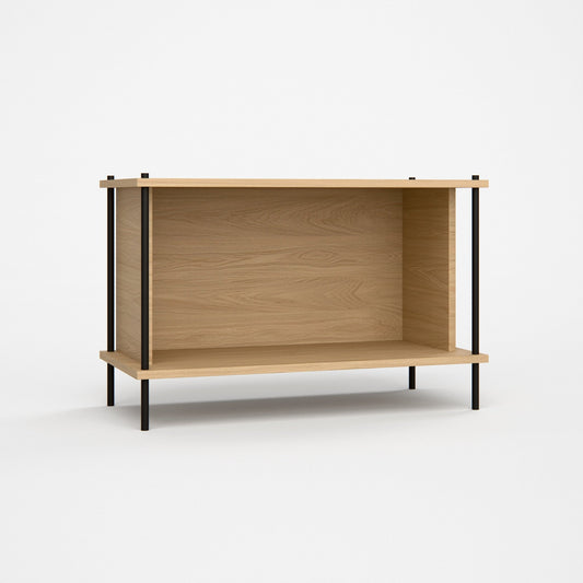 Oak Shoe Bench 41 cm — studio render — KUUDU Modular Shelving System