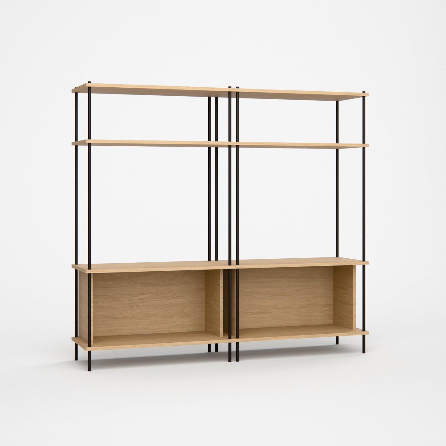 oak-sideboard-138-cm-wide-double-section-standing-m2m2-bundle -- Studioansicht