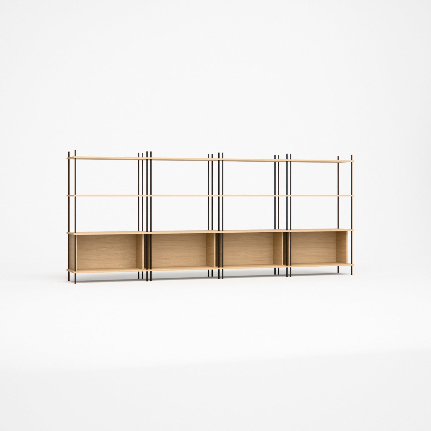 oak-sideboard-300x127cm-four-closed-boxes -- Studioansicht