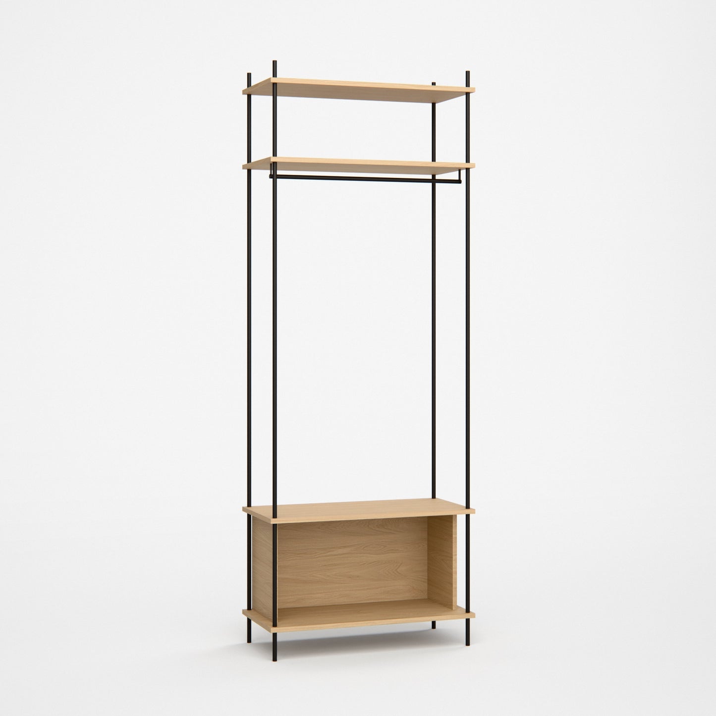 oak-standing-wardrobe-204-cm-hallway-h4 -- Studioansicht
