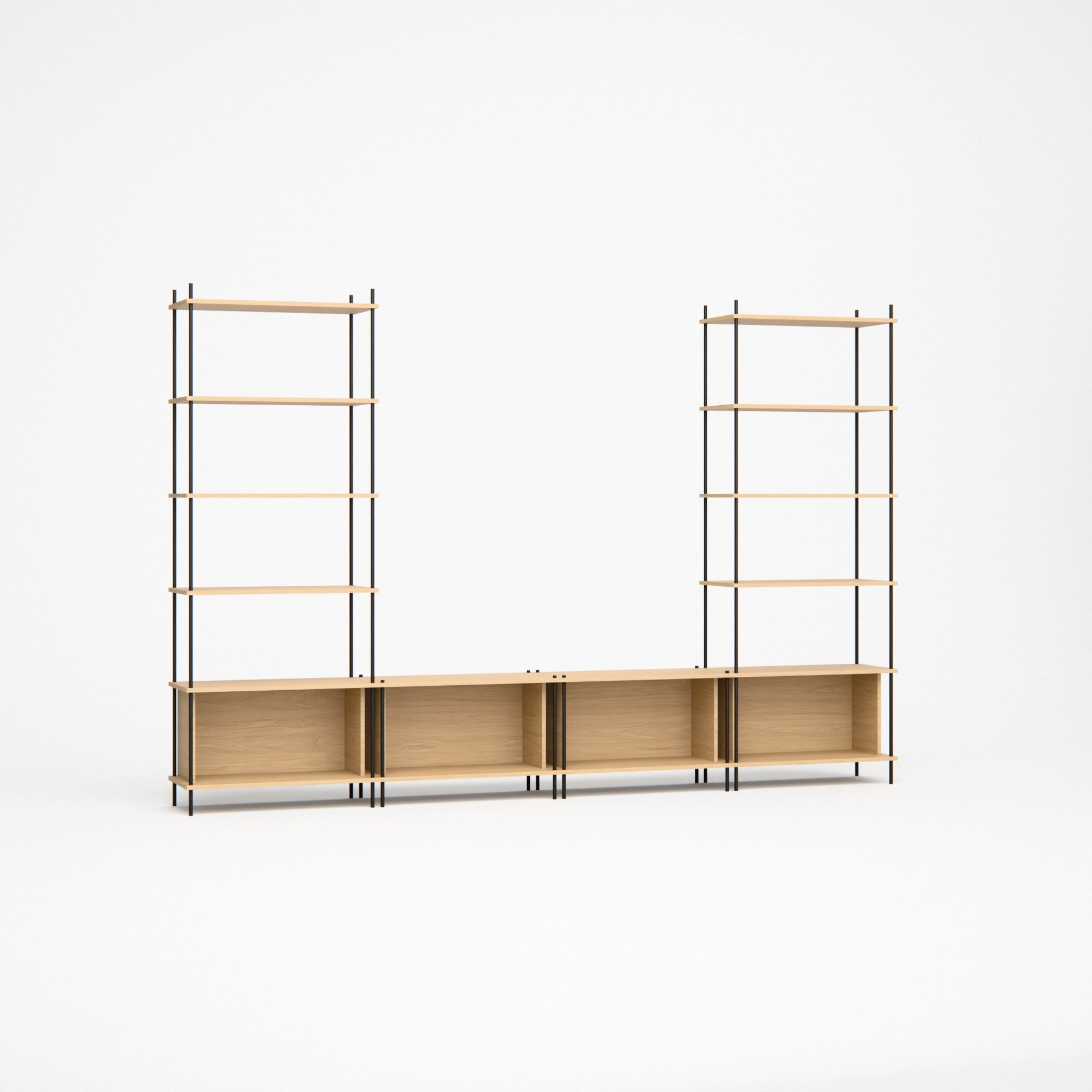 oak-stepped-shelf-300x201cm-four-closed-boxes -- Studioansicht