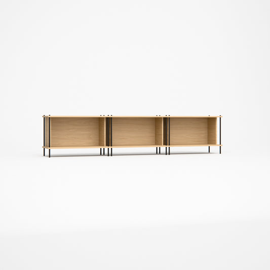 oak-tv-unit-225cm-three-closed-boxes -- Studioansicht