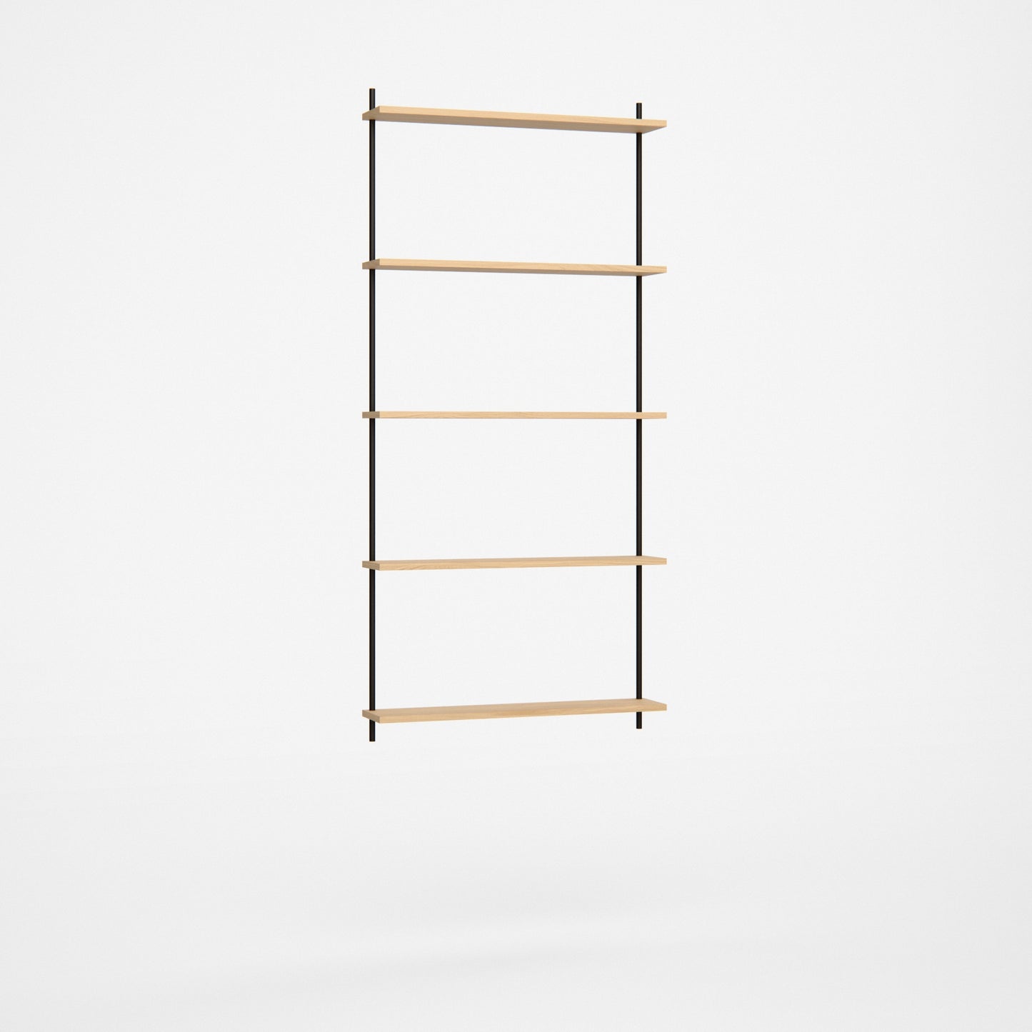 oak-wall-shelf-155-cm-single-section-m3-bundle -- Studioansicht