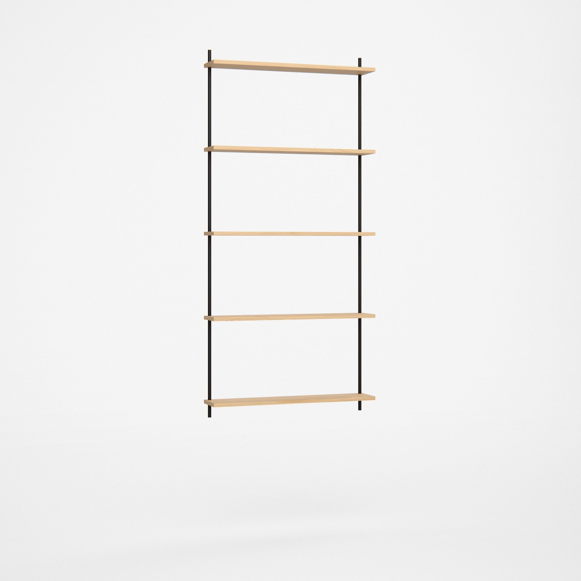 oak-wall-shelf-155-cm-single-section-m3-bundle -- Studioansicht