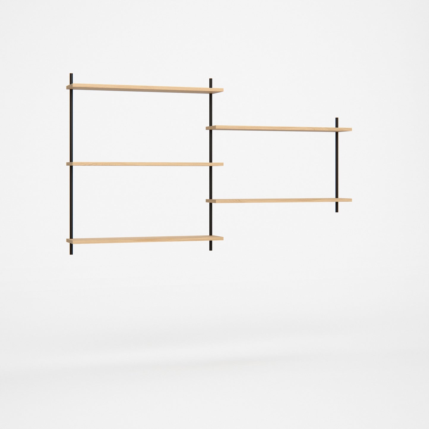 oak-wall-shelf-87-cm-double-offset-section-l2m1 -- Studioansicht