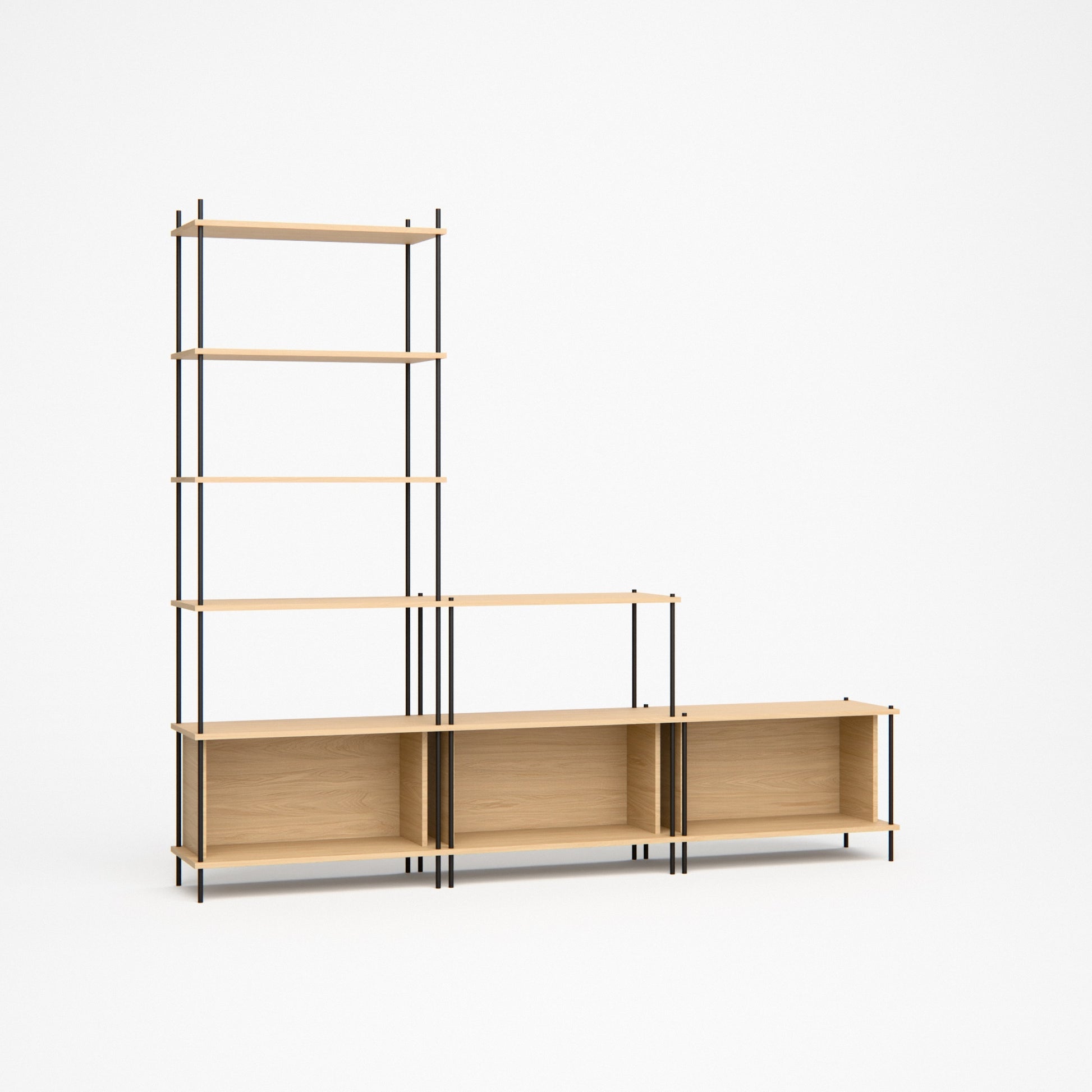 oak-wall-unit-225x201cm-staggered-1 -- Studioansicht