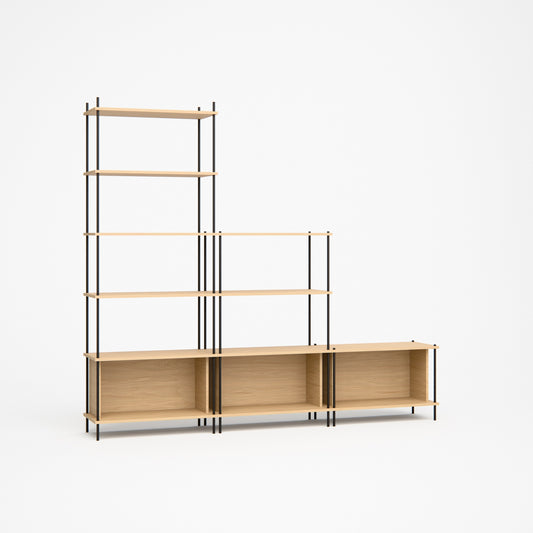 oak-wall-unit-225x201cm-staggered -- Studioansicht
