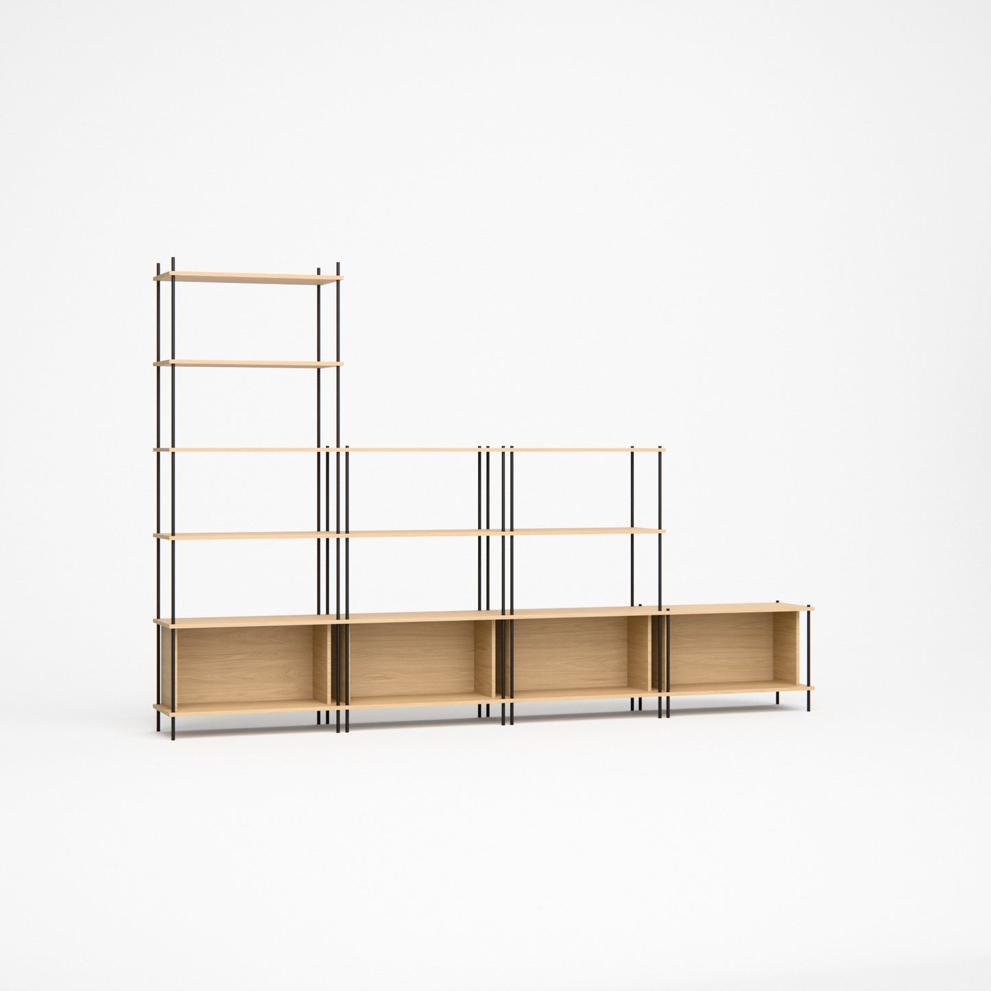 oak-wall-unit-300x201cm-staggered -- Studioansicht
