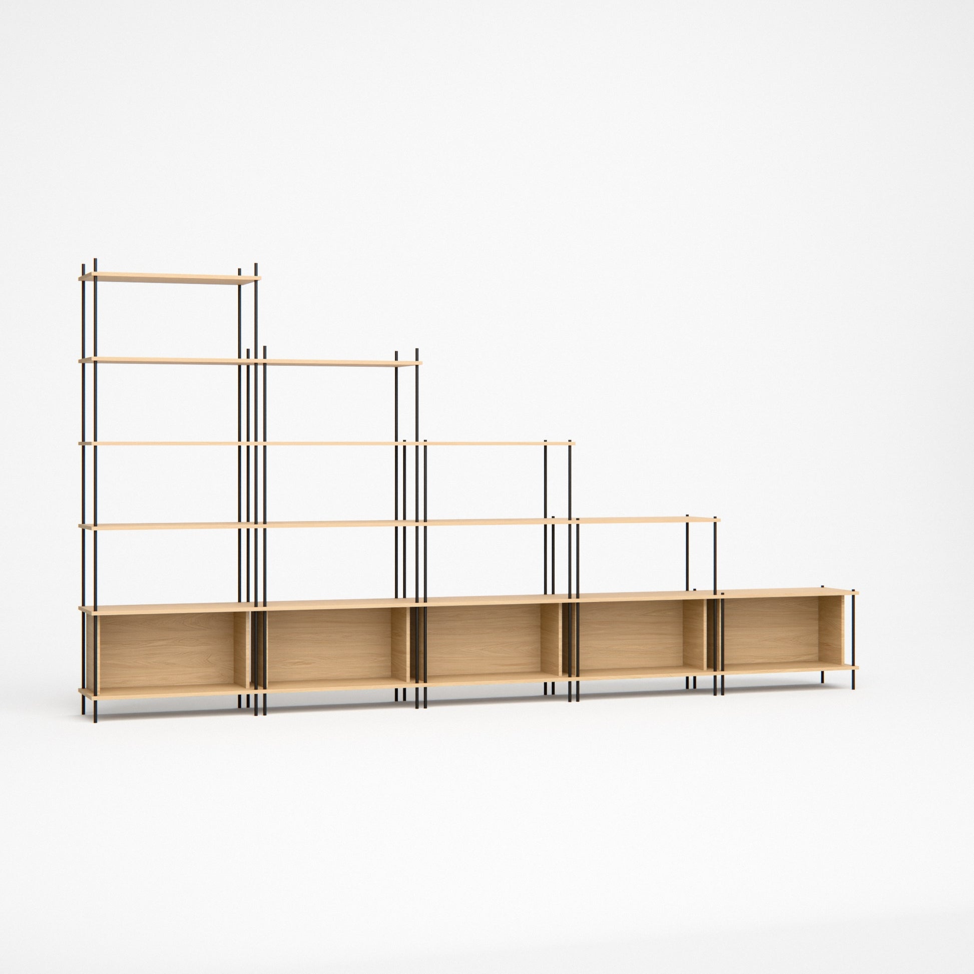 oak-wall-unit-375x201cm-staggered -- Studioansicht