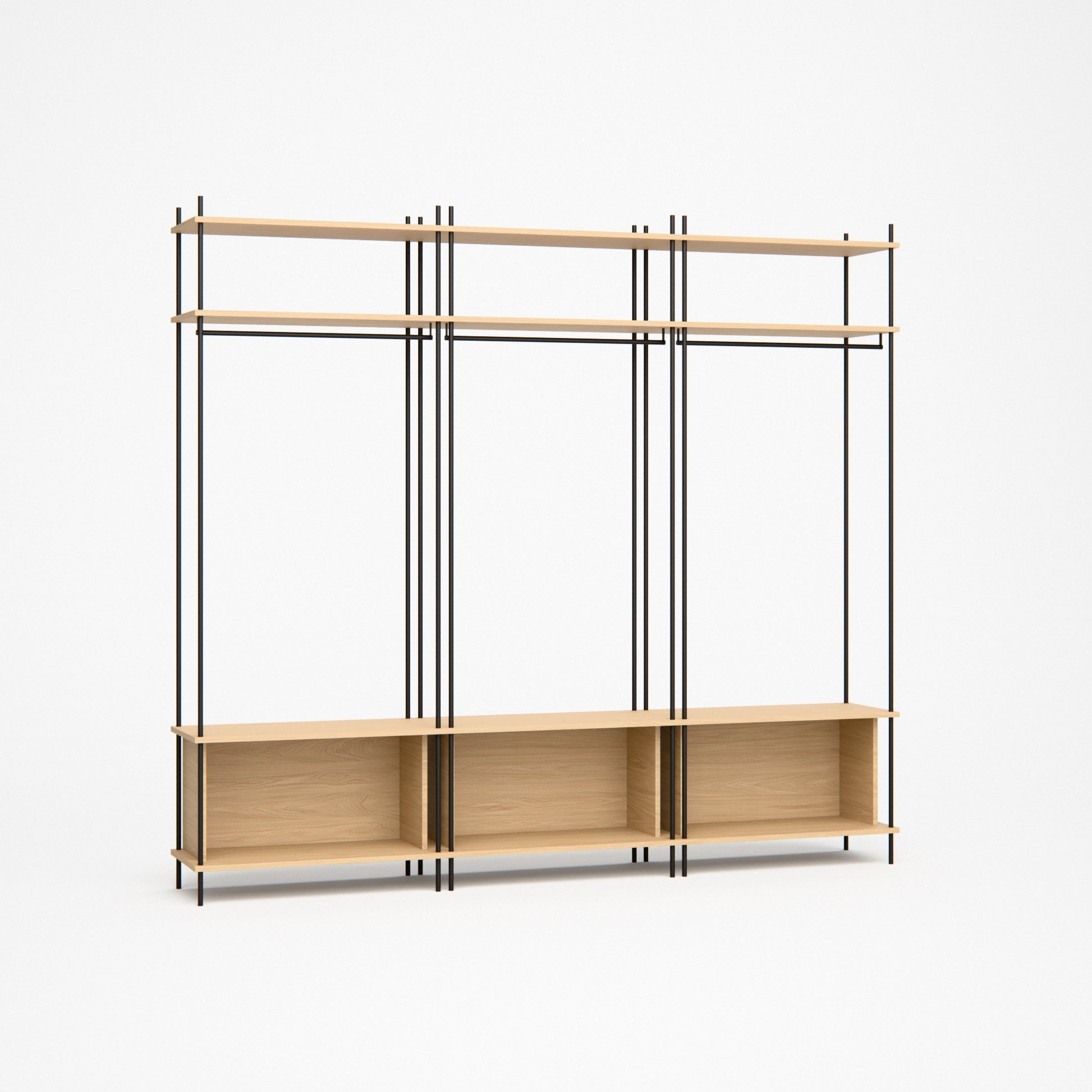 oak-wardrobe-225x202cm-three-closed-boxes -- Studioansicht