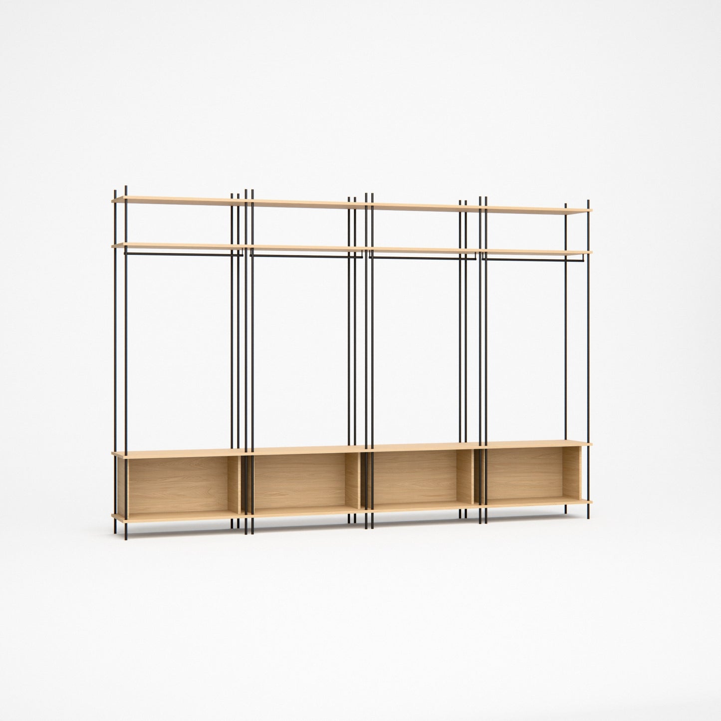 oak-wardrobe-300x202cm-four-closed-boxes -- Studioansicht