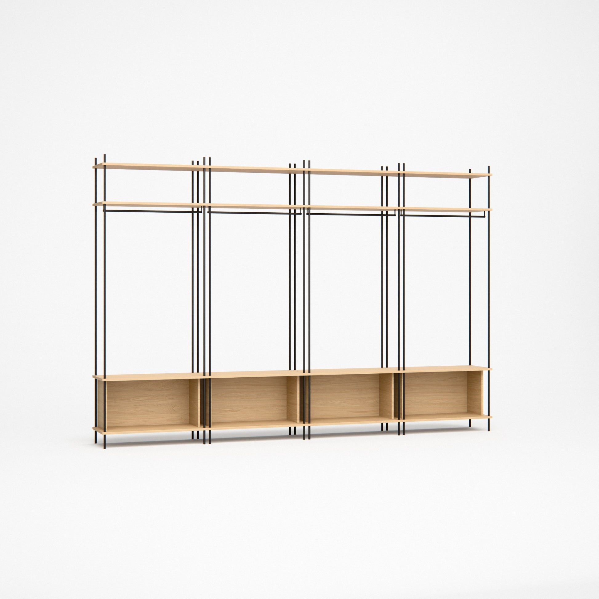 oak-wardrobe-300x202cm-four-closed-boxes -- Studioansicht