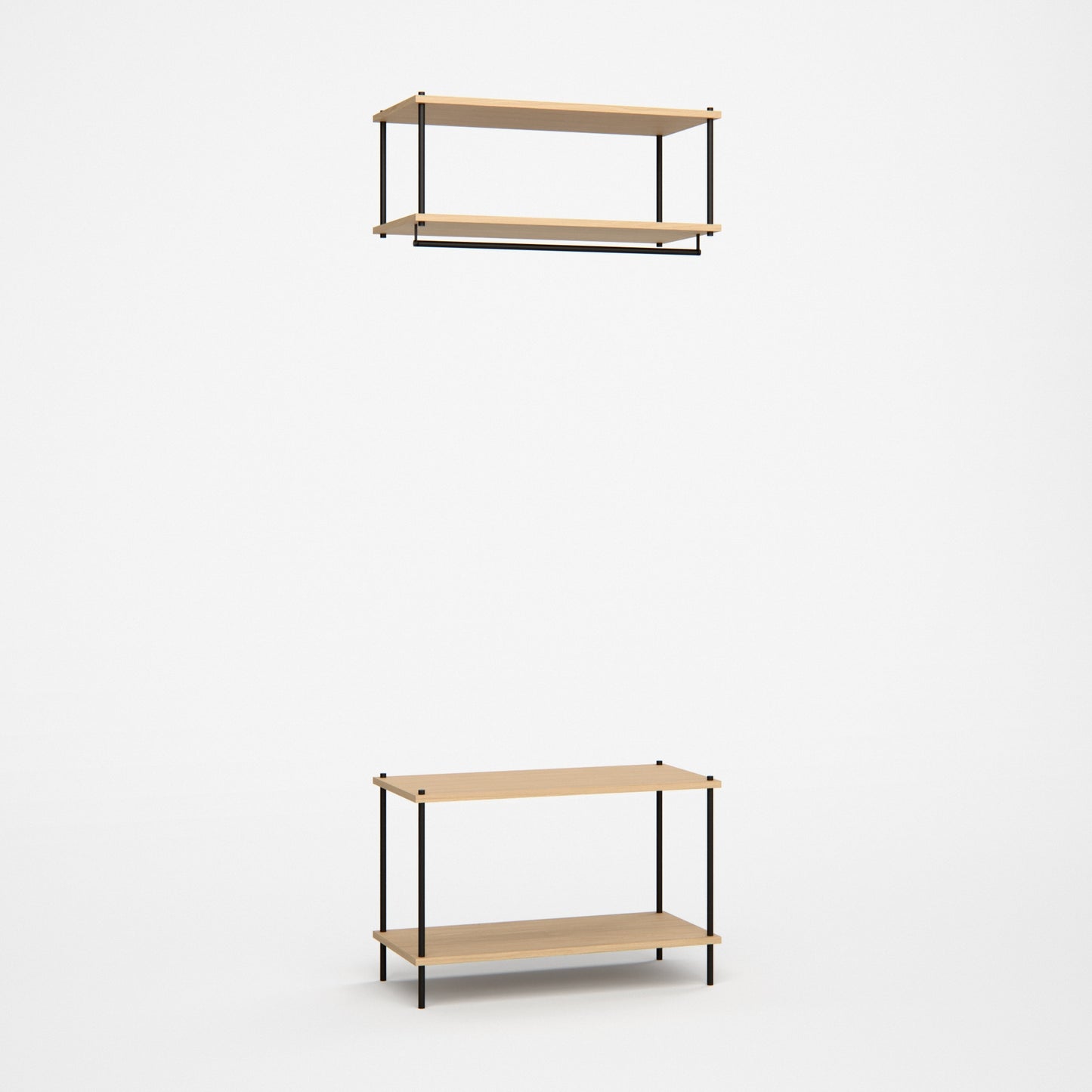 oak-wardrobe-bundle-coat-rail-lowboard-l1-l3 -- Studioansicht